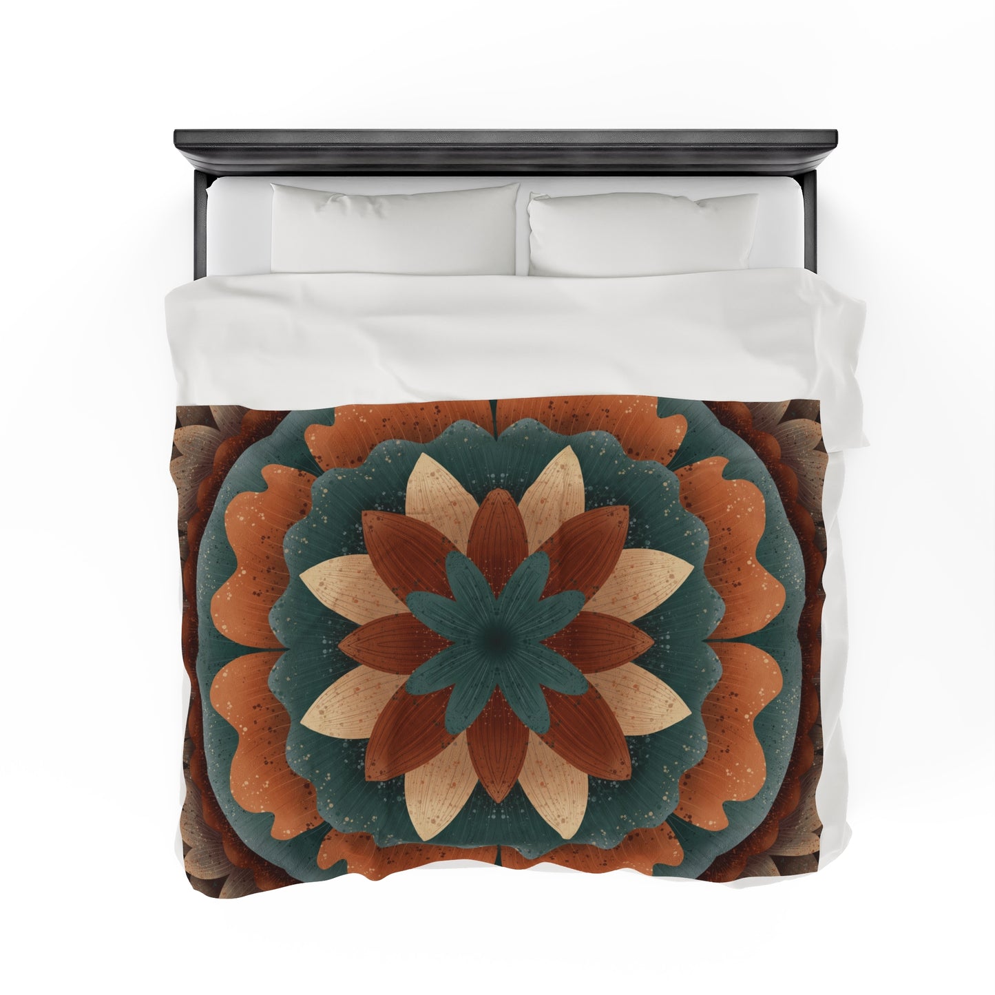 Velveteen Plush Blanket, Harvest Harmony Mandala Artwork by Anndria, Fall Vibes, Cozy Home Decor, Gift for Nature Lovers, Boho Chic Throw