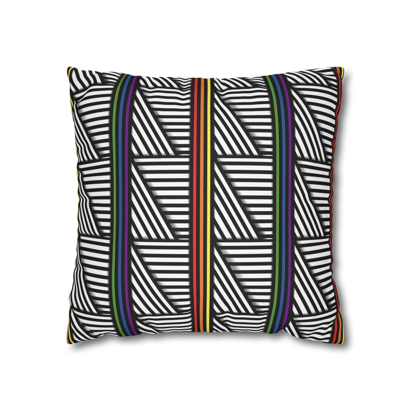 Geometric Striped Pride Pillowcase - Modern Home Décor, Stylish Accent for Living Room