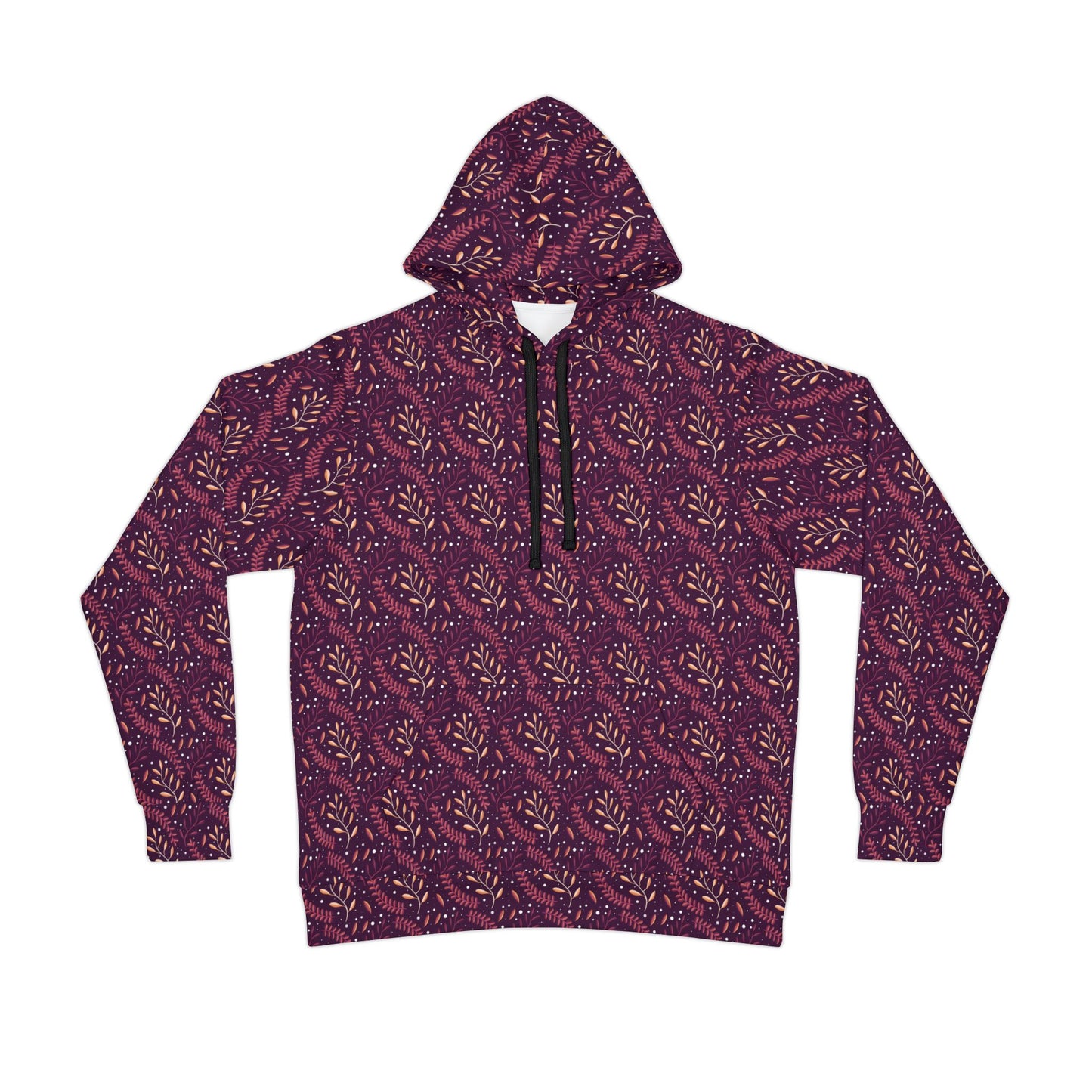 Midnight Orange Forest Athletic Hoodie by Anndria