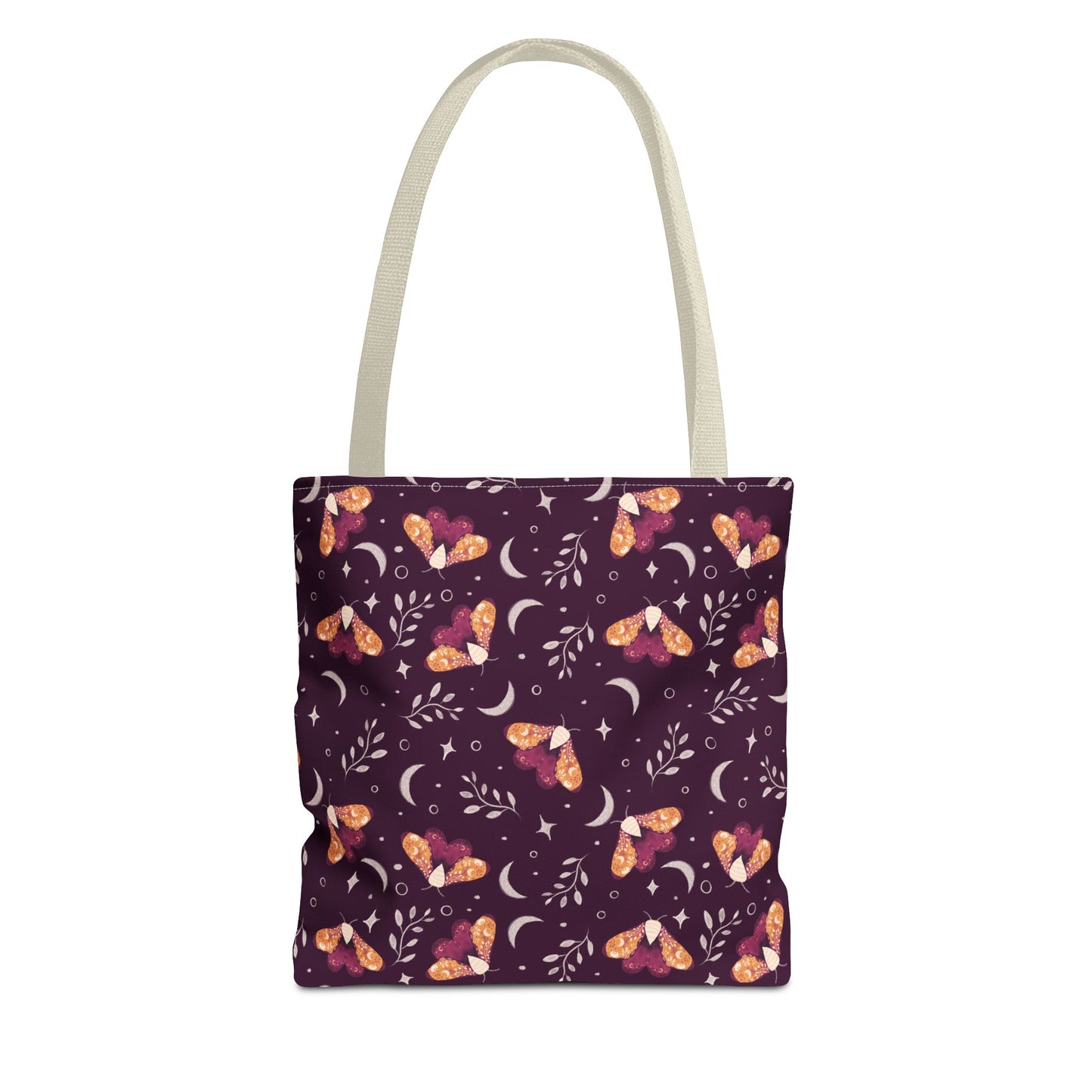 Moth Tote Bag Orange - Witchy Aesthetic Design by Anndria