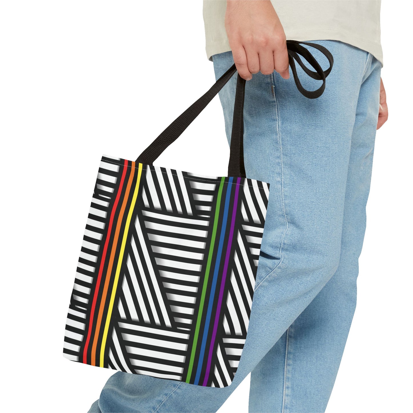 Colorful Striped Pride Tote Bag - Stylish & Versatile for Everyday Use