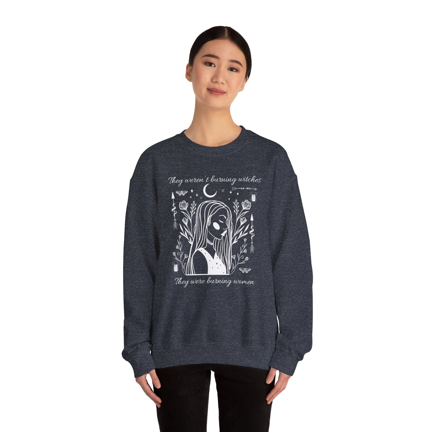 Feminine Rage Sweatshirt, Women's Empowerment Jumper, Witch Burning Feminist Top, Gender Equality Pullover, Unisex Crewneck Sweater