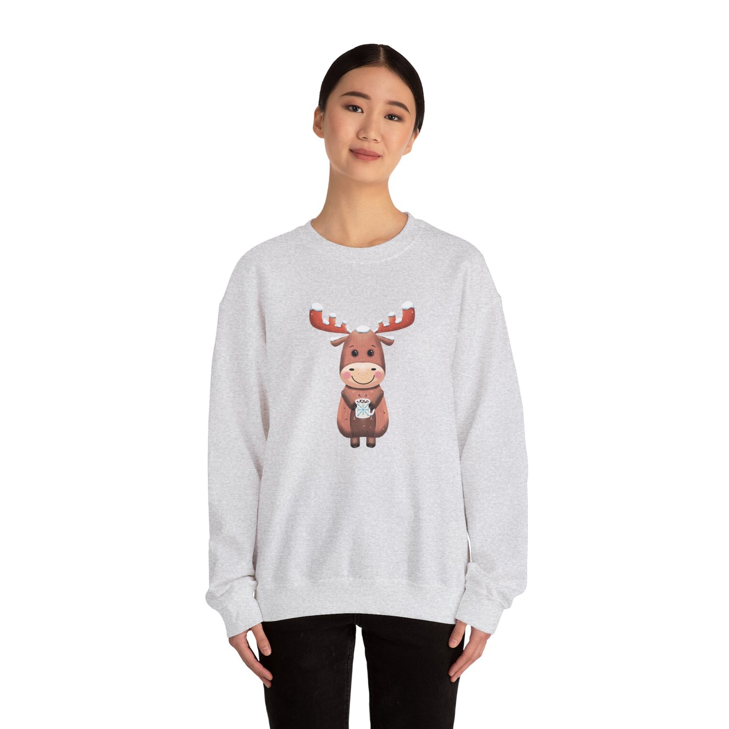 Moose Hot Chocolate Crewneck Sweatshirt by Anndria