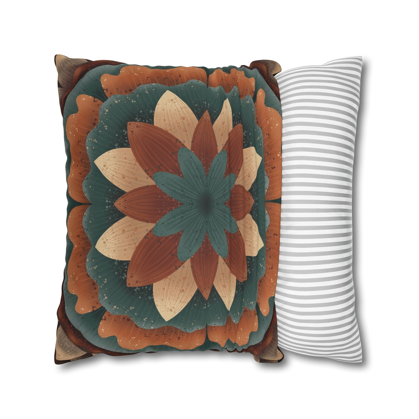 Faux Suede Pillowcase, Harvest Harmony Mandala, Square Pillow Cover, Anndria Fall Vibes, Home Decor, Boho Cushion Case