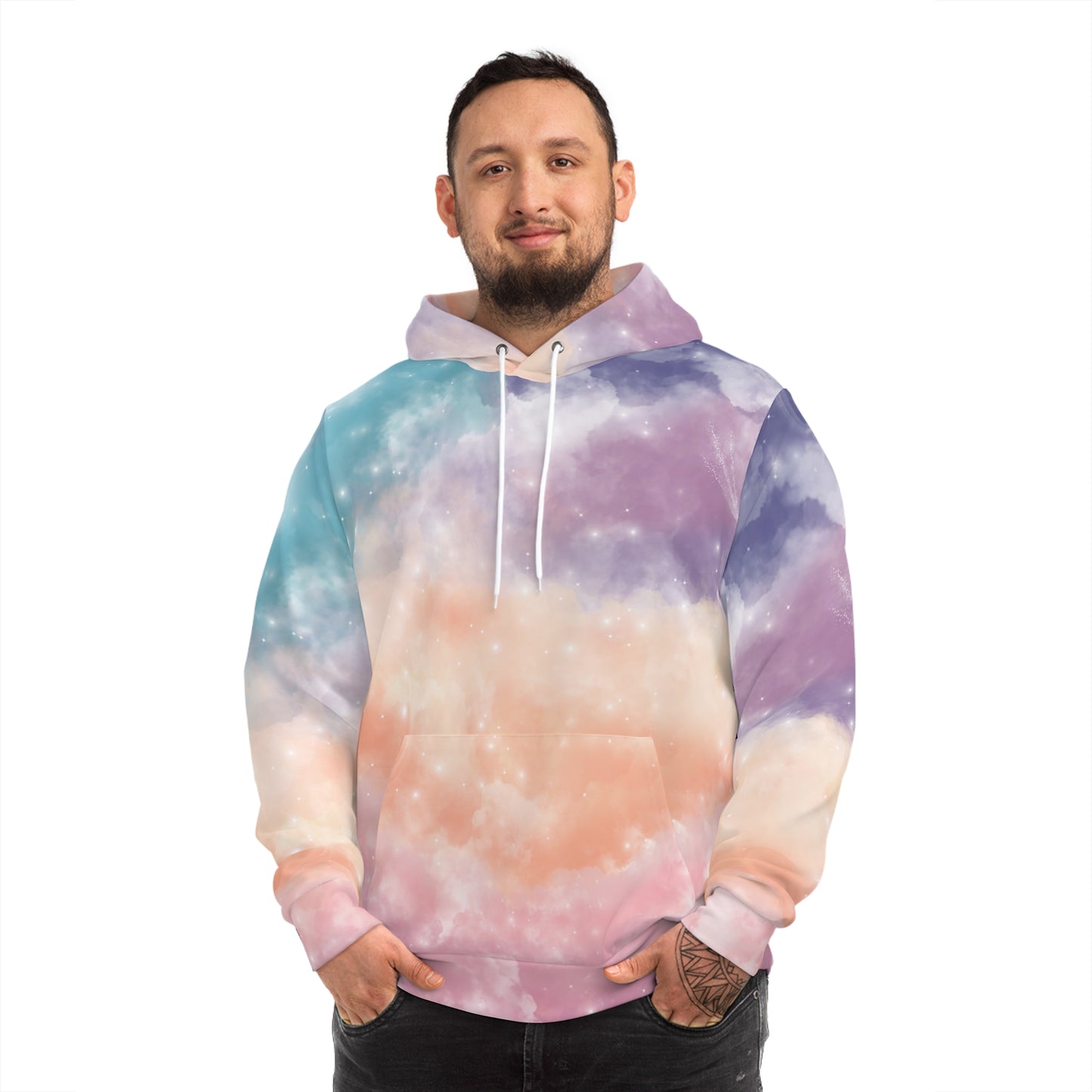 Cosmic Whispers Fashion Hoodie - Dreamy Pastel Galaxy-Inspired Hoodie