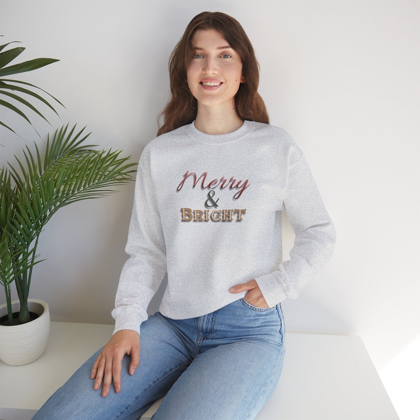 Merry & Bright Sweatshirt - Christmas Holiday