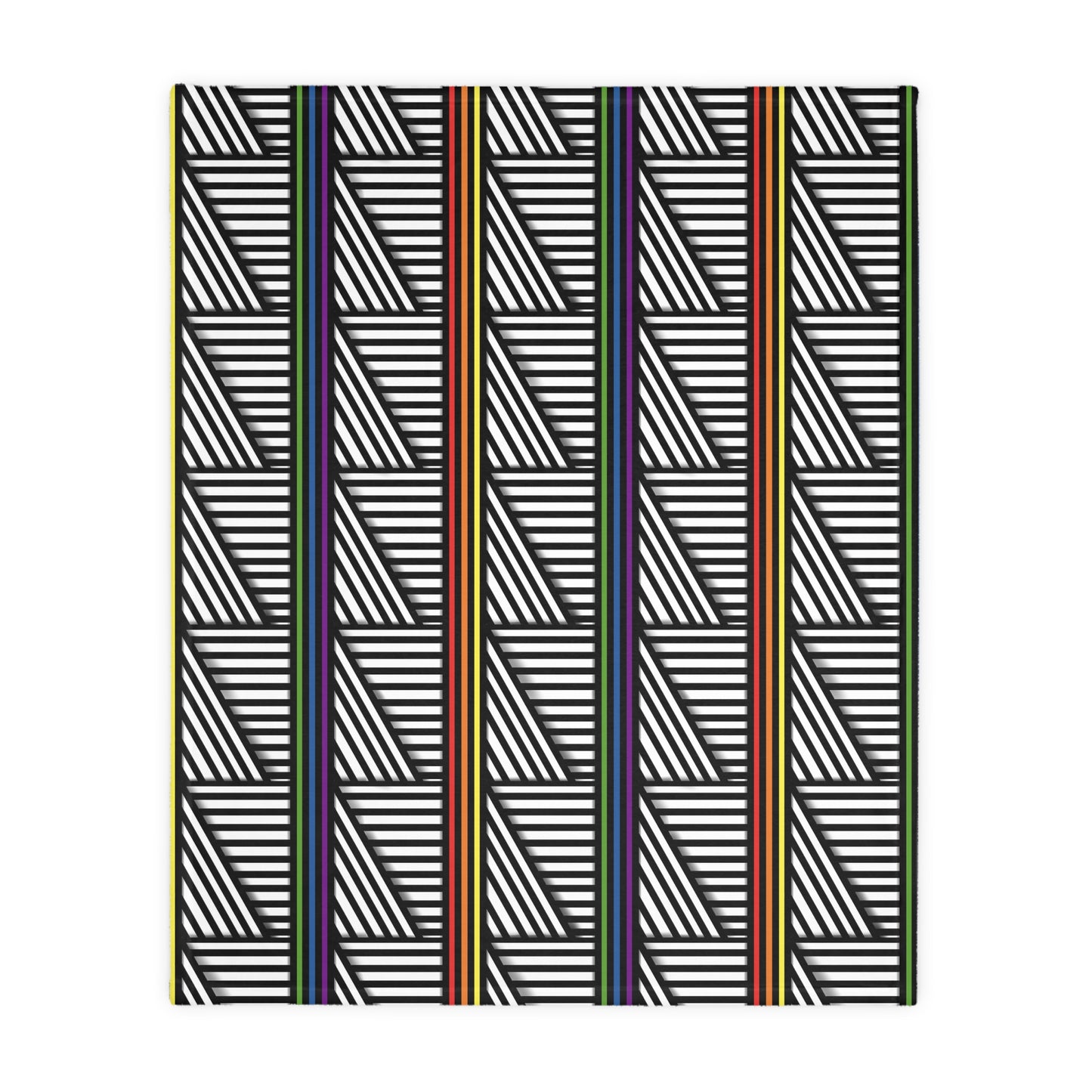 Geometric Pride Pattern Velveteen Microfiber Blanket - Cozy & Stylish Accent for Home