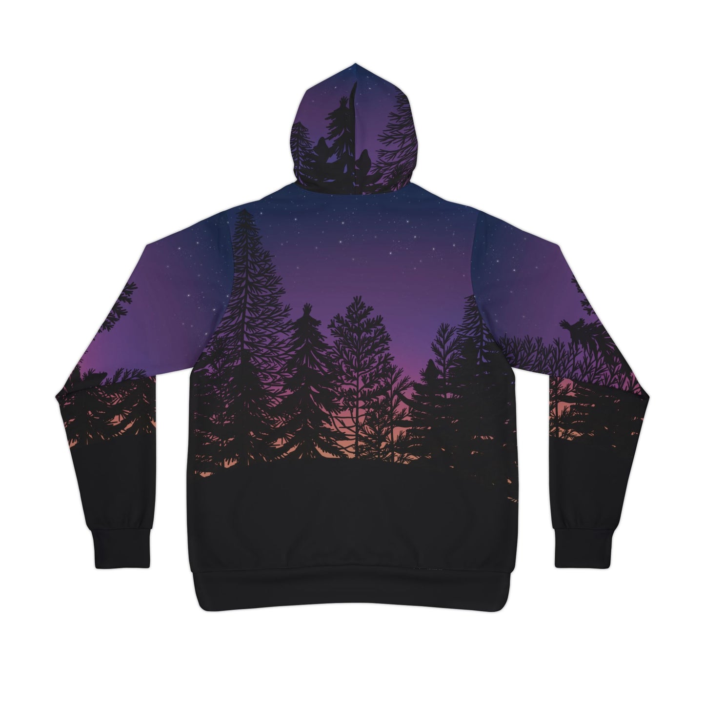 Starry Night Forest Athletic Hoodie - Outdoor Adventure Wear