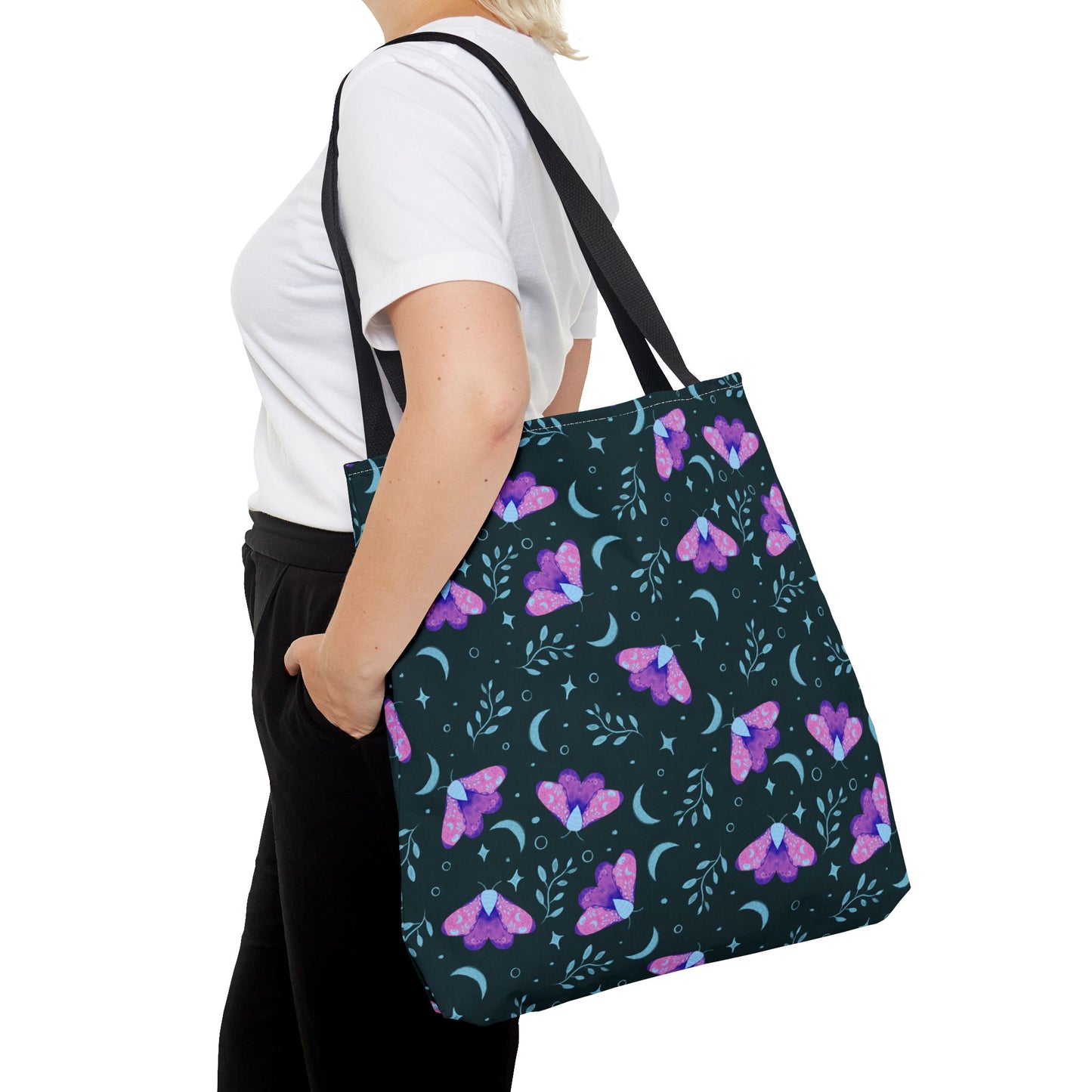 Moth Tote Bag Vibrant - Witchy Aesthetic Design by Anndria