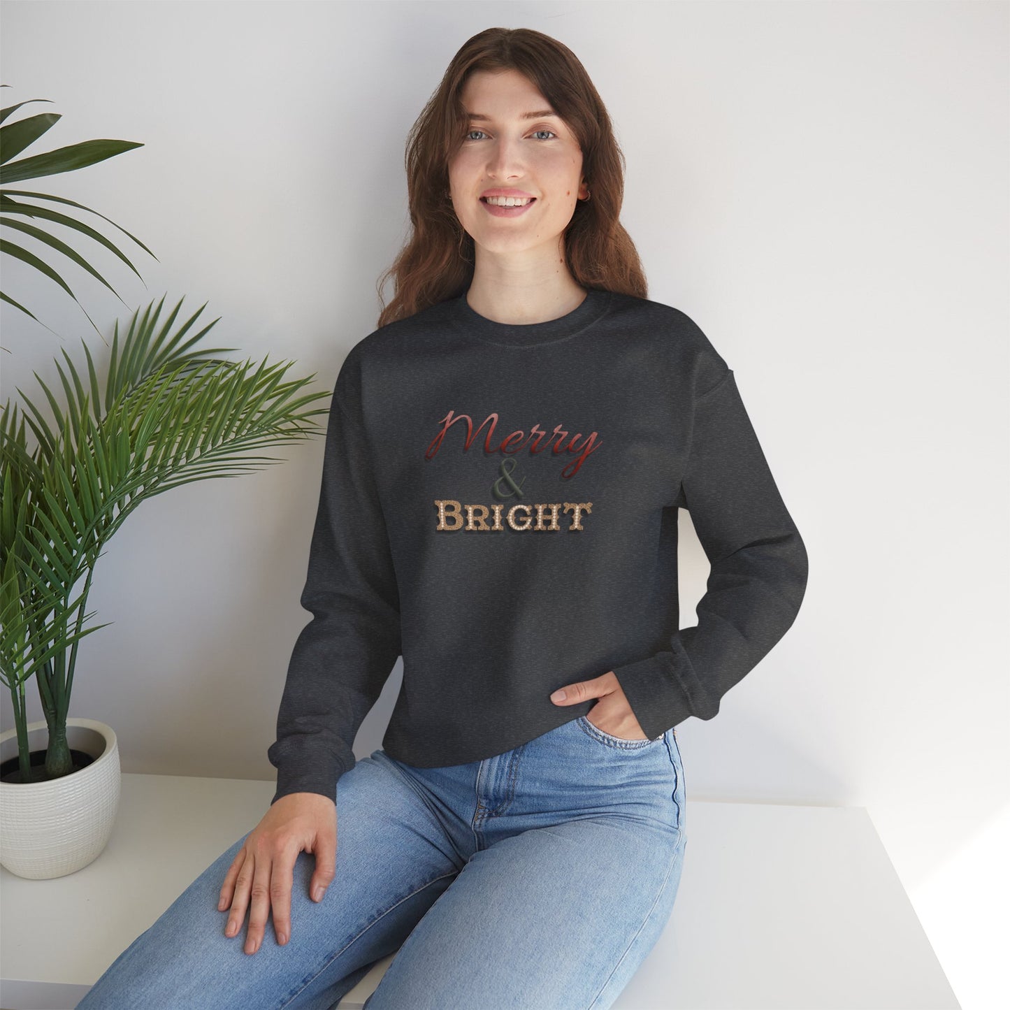 Merry & Bright Sweatshirt - Christmas Holiday