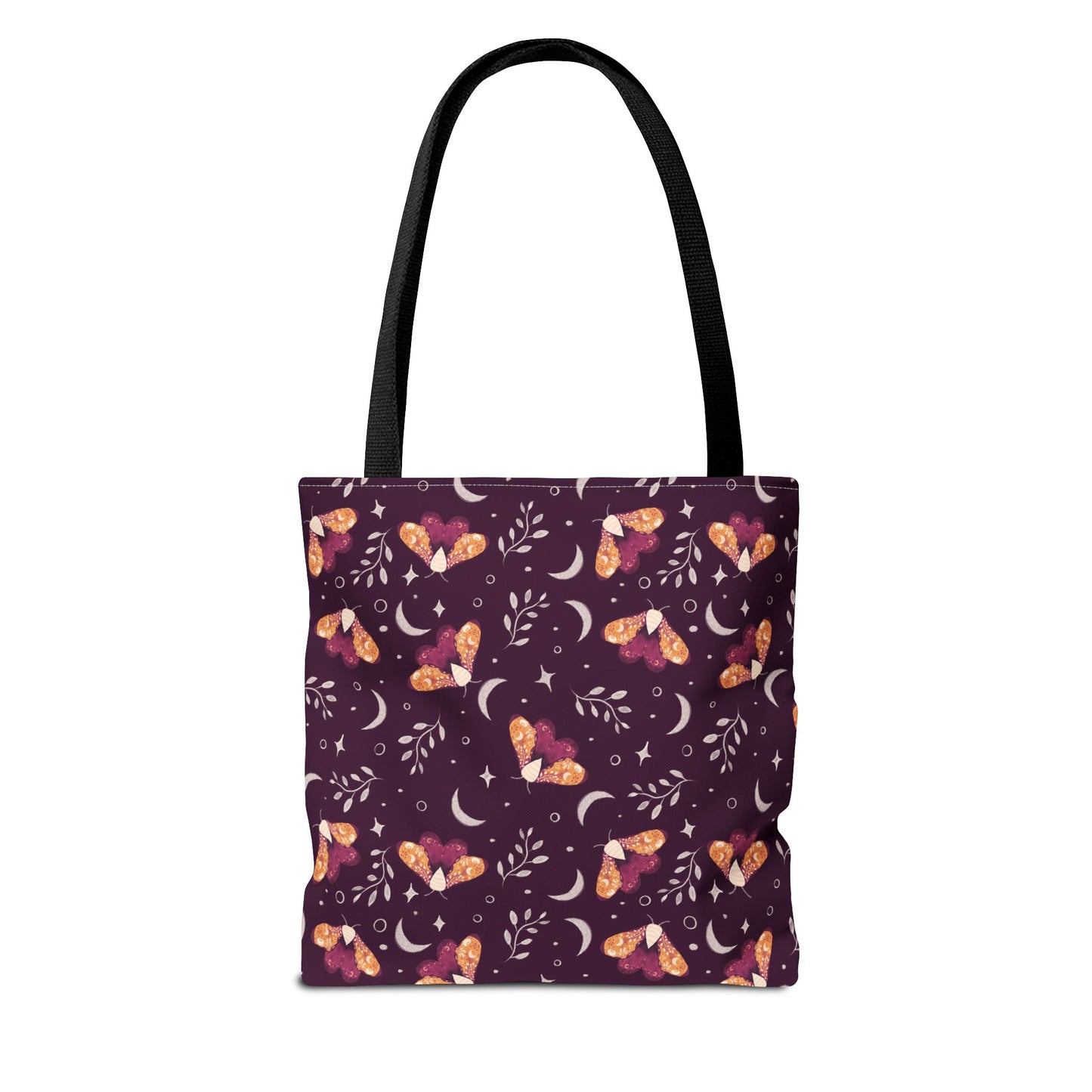 Moth Tote Bag Orange - Witchy Aesthetic Design by Anndria