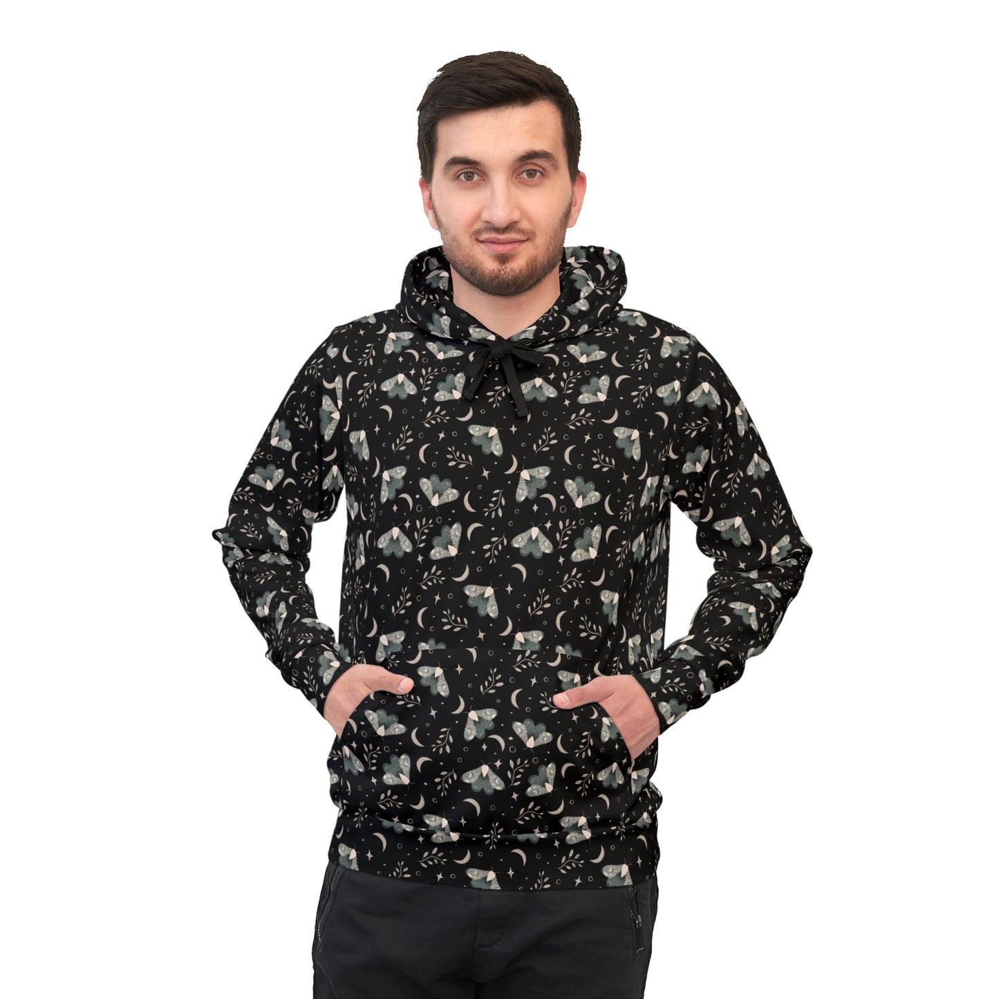 Witchy Moth Athletic Hoodie by Anndria