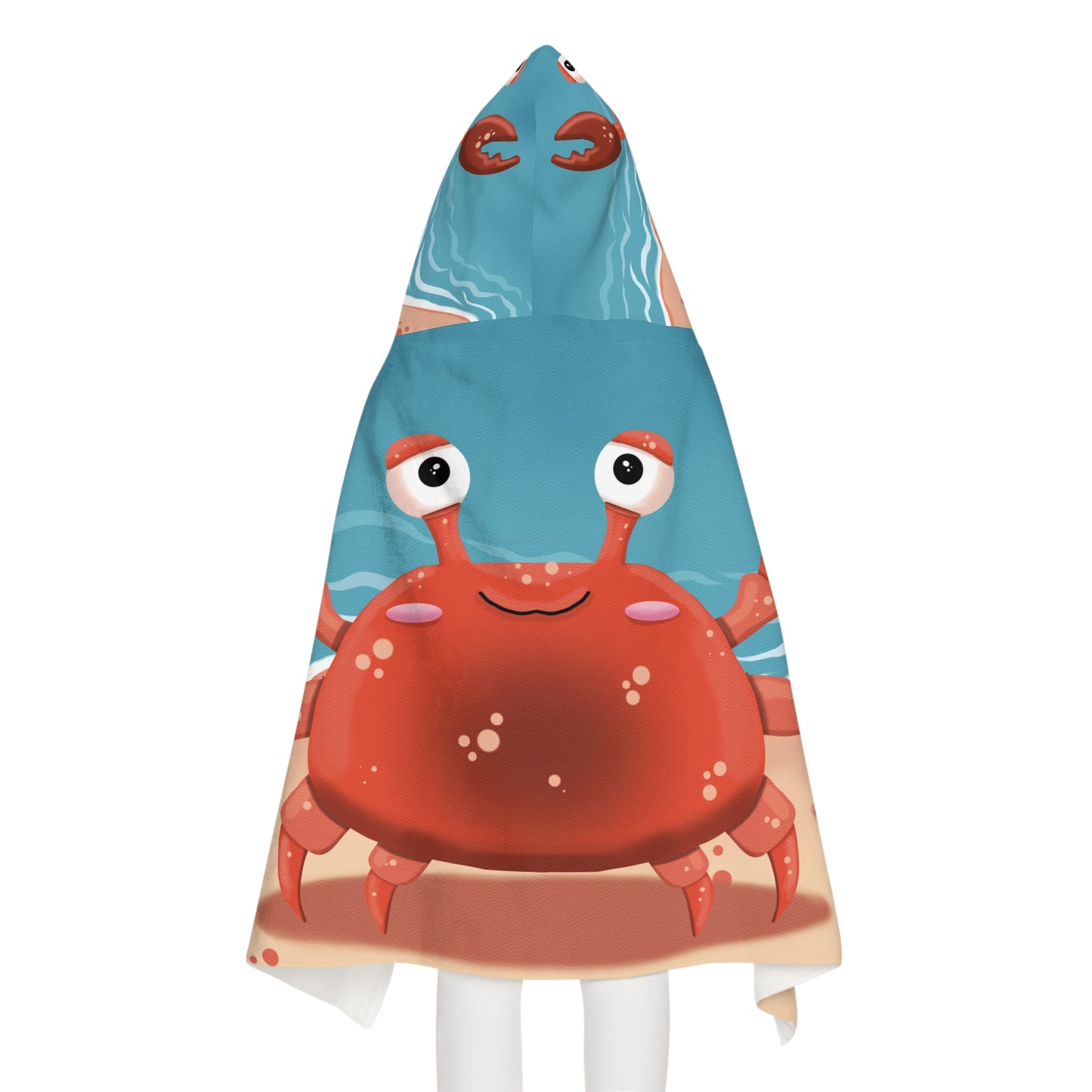 Hooded Towel - Beachside Pincher Crab Artwork by Anndria