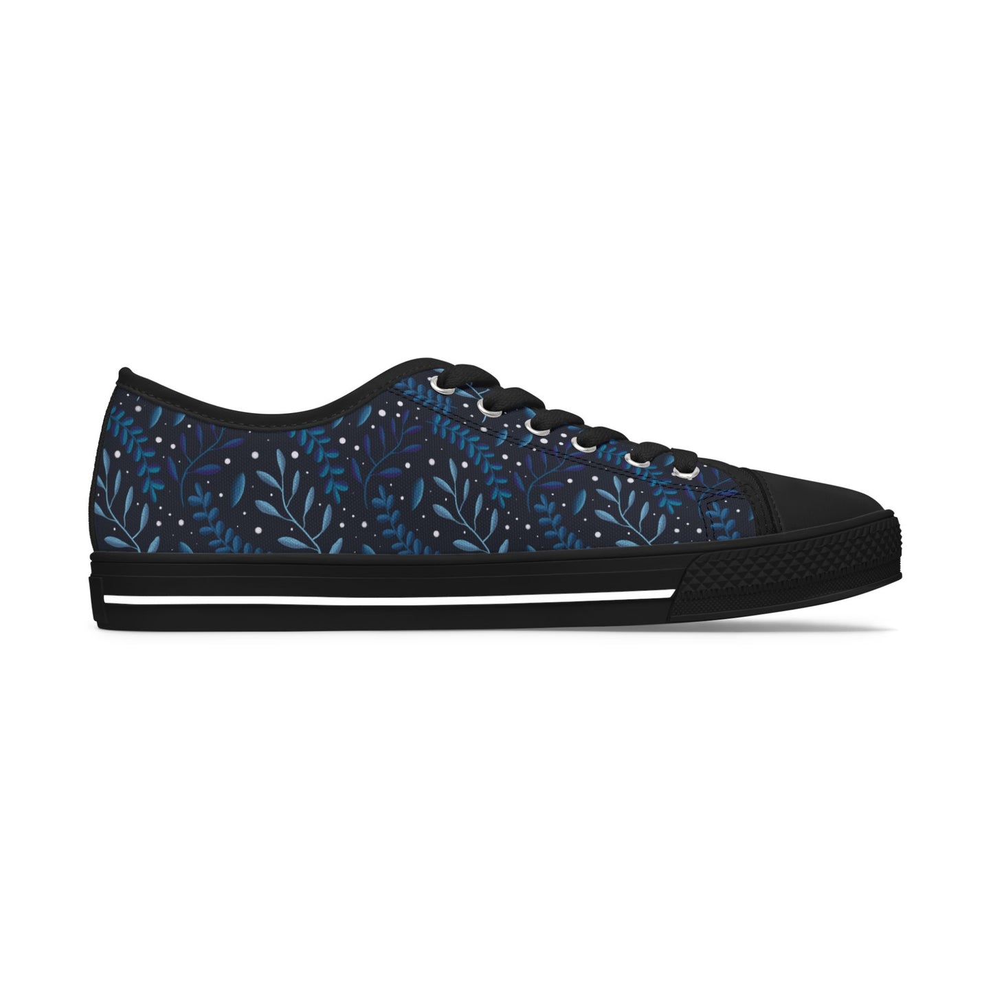 Low Top Sneakers Midnight Blue Forest Design by Anndria