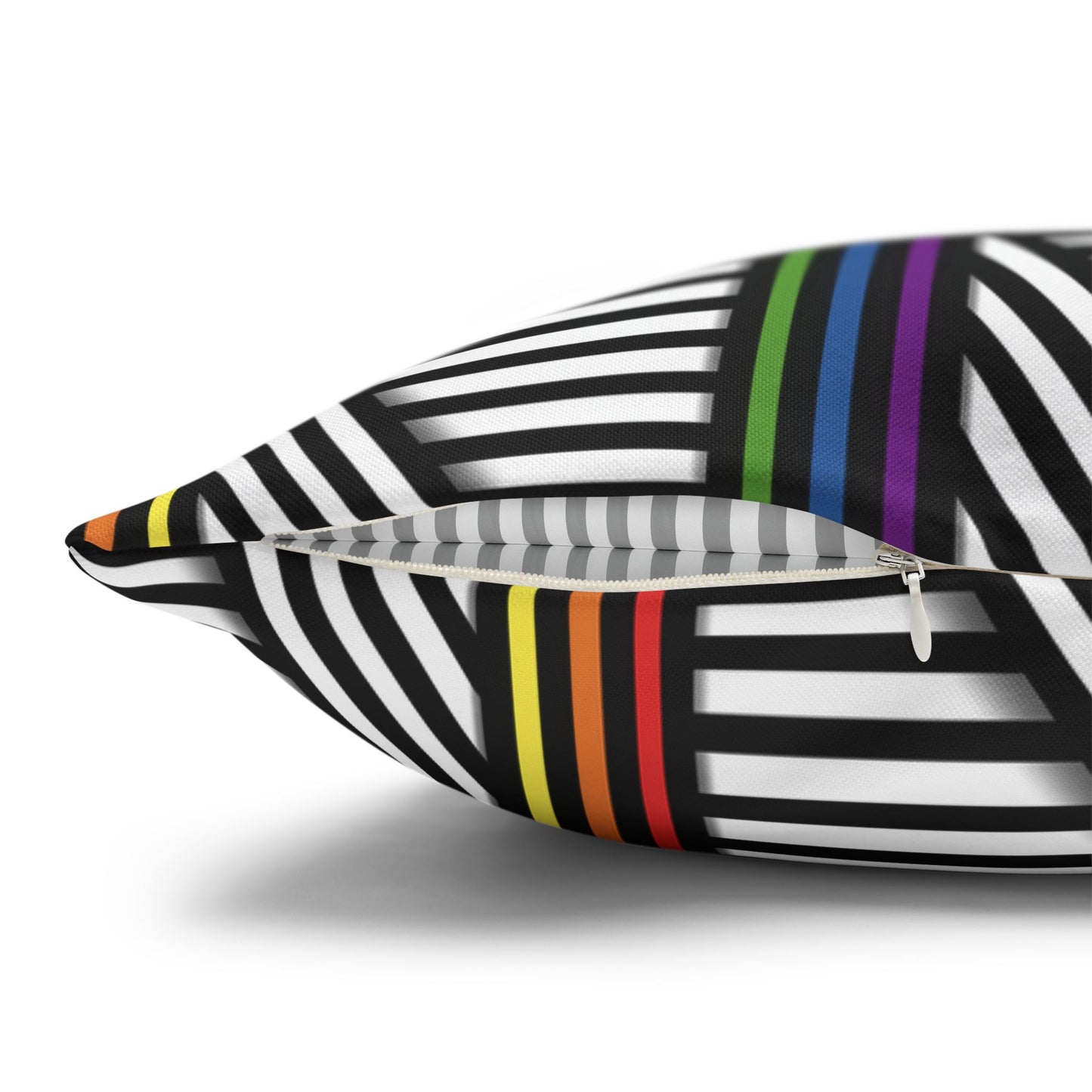 Geometric Striped Pride Pillowcase - Modern Home Décor, Stylish Accent for Living Room