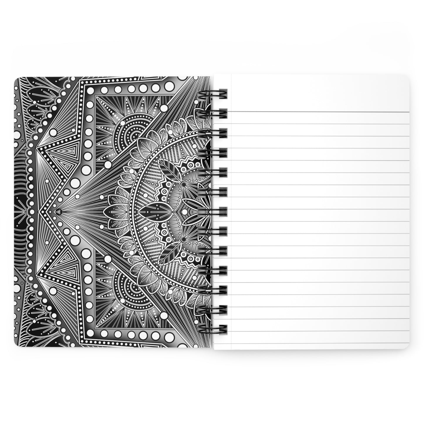 Mandala Art Journal, Meditation Notebook, Sketchbook, Coloring Diary, Black and White Design by Anndria