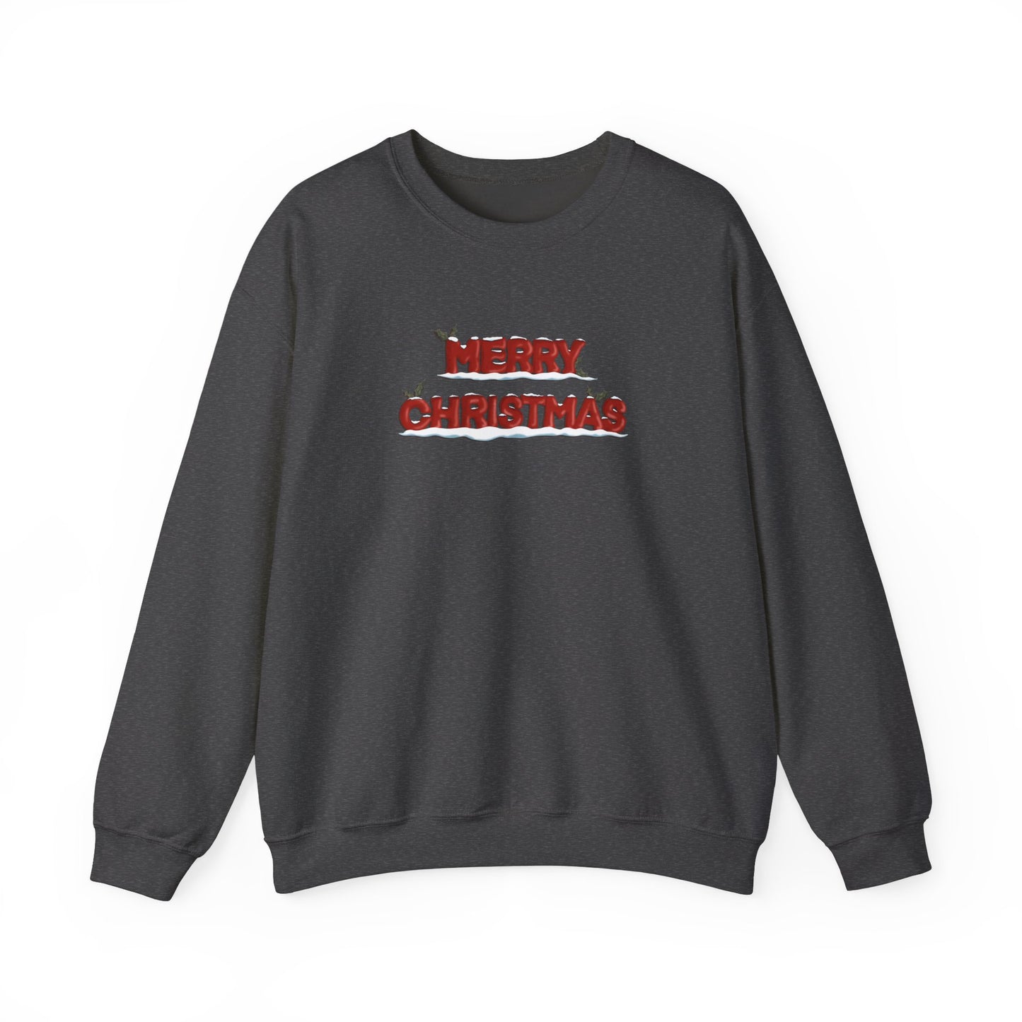 Merry Christmas with Snow and Holly - Unisex Sweatshirt
