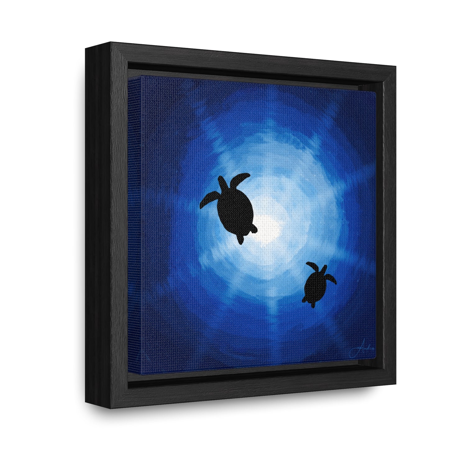 Canvas Wraps, Rays of Sun and Sea Turtles, Hand Drawn by Anndria