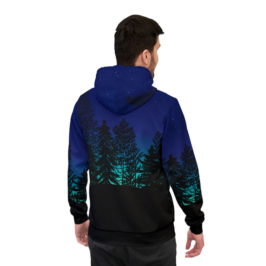 Starry Night Forest Athletic Hoodie - Outdoor Adventure Wear