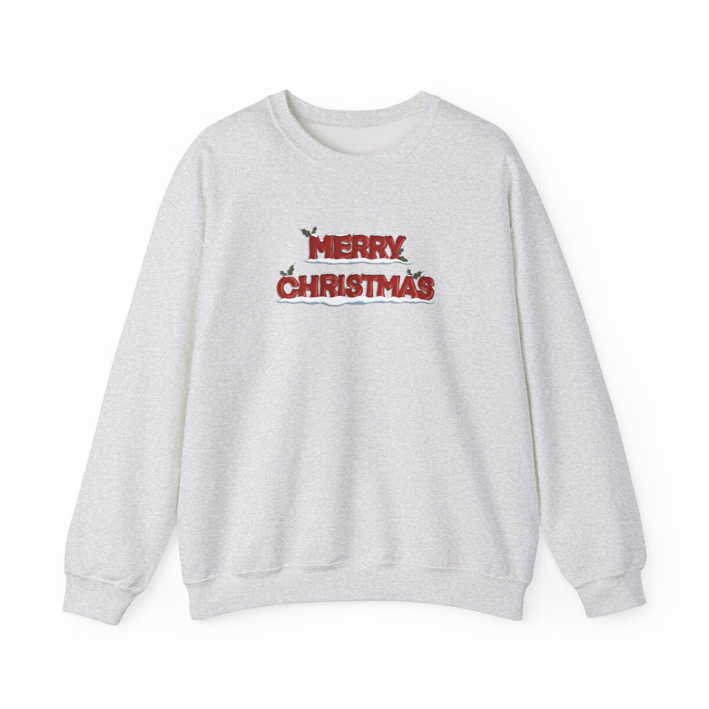 Merry Christmas with Snow and Holly - Unisex Sweatshirt