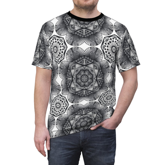 Kaleidoscope Visions Unisex Tee, Mandala T-Shirt, Abstract Art Shirt, Colorful Graphic Top, Festival Clothing