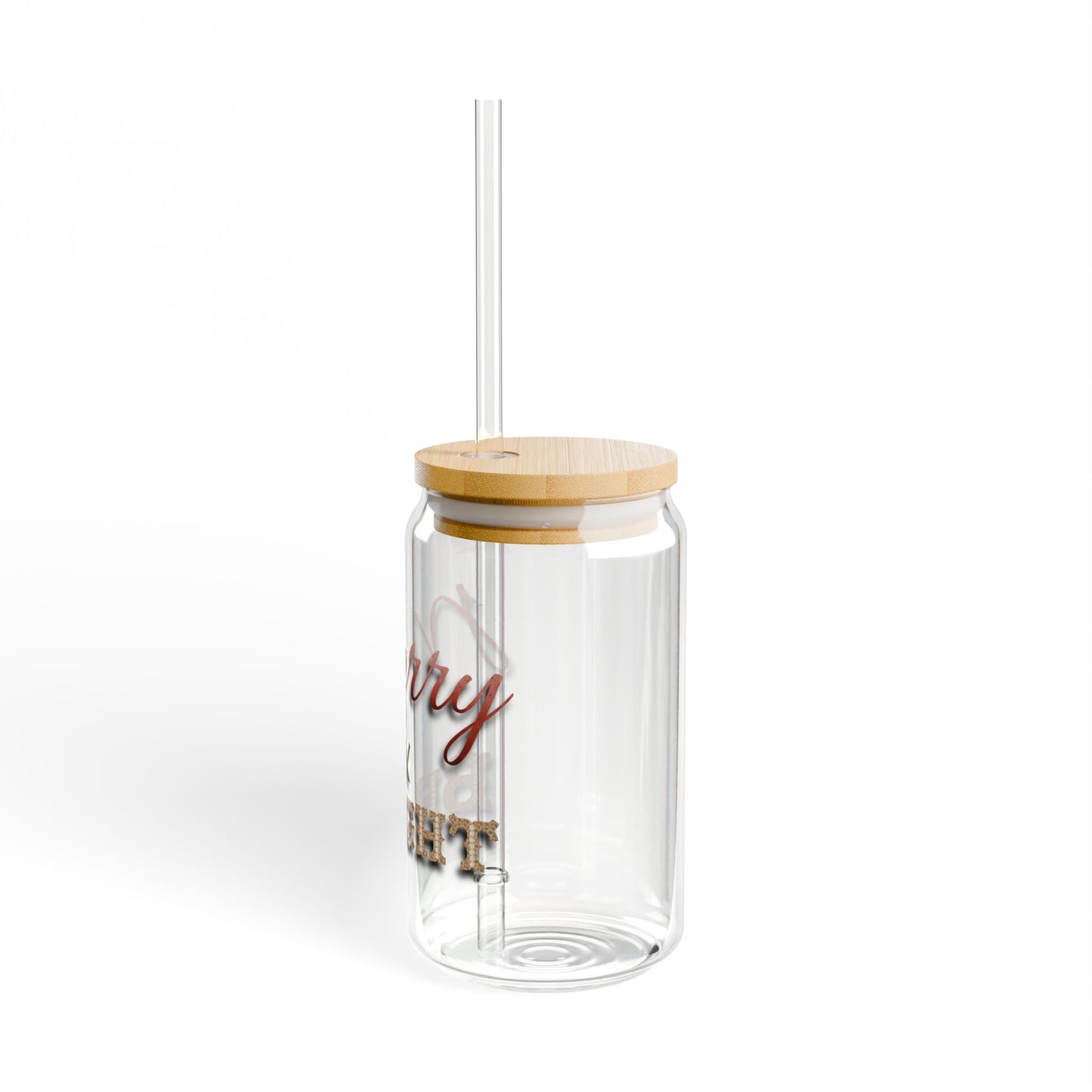 Sipper Glass, 16oz Meryy and Bright Design by Anndria
