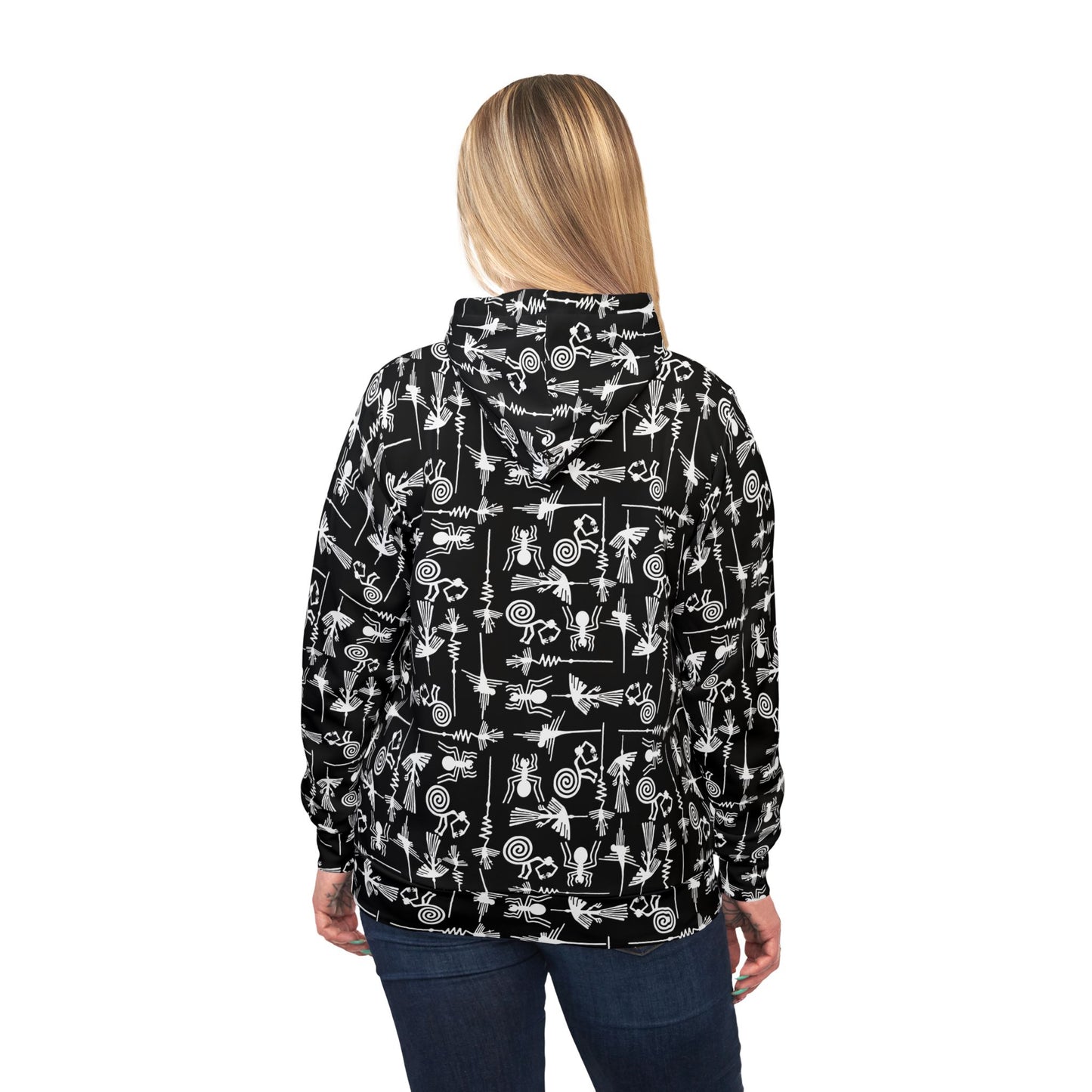 Nazca Lines Geoglyphs Peru Design Hoodie - Black