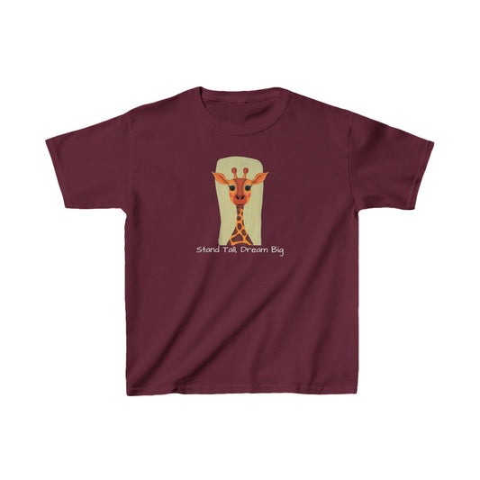 Kids T-Shirt, Green-Eyed Grace Giraffe, Stand Tall, Dream Big Tee, Children's Tee, Giraffe Shirt, Animal Lover Gift