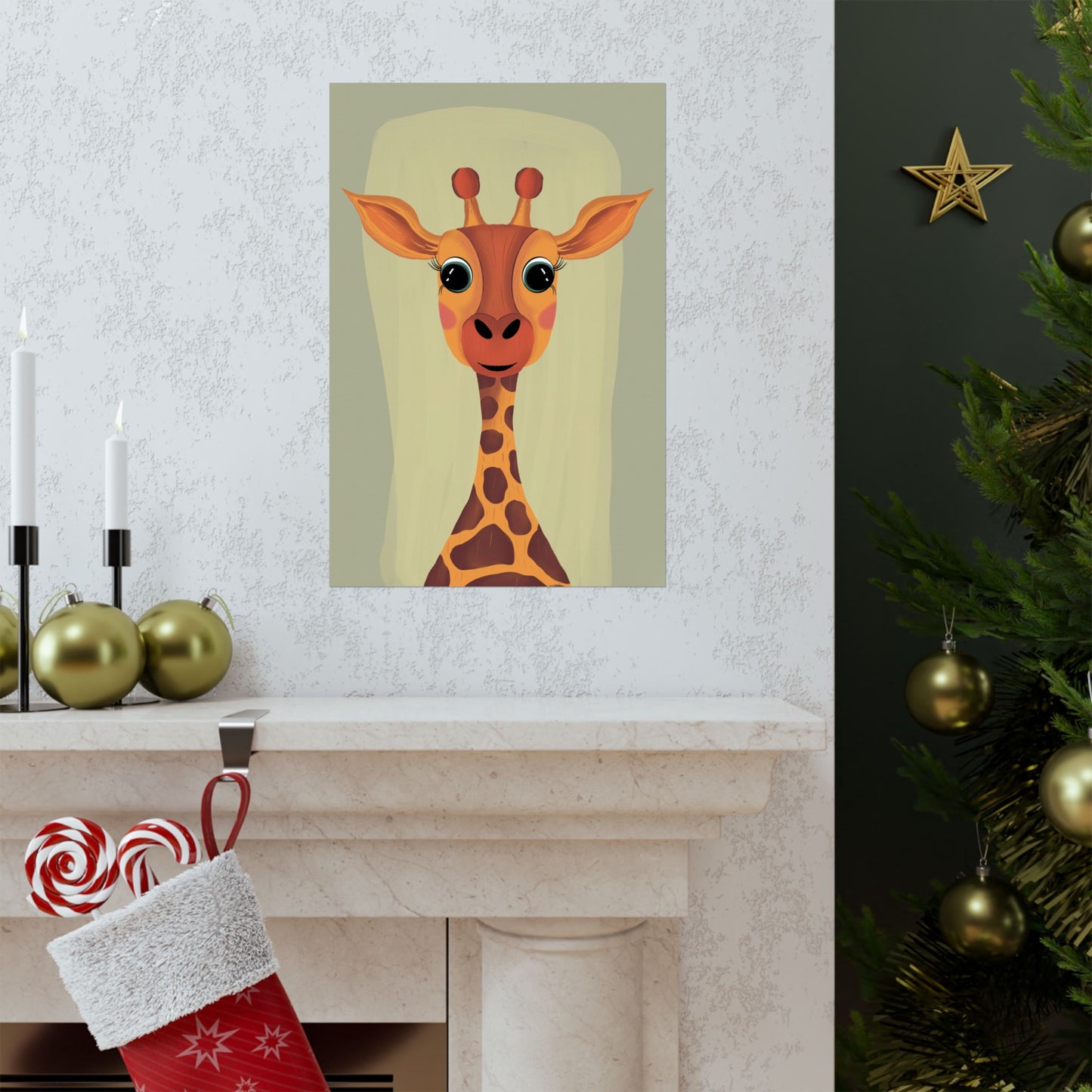 Vertical Poster, Giraffe Art Print, Matte Finish Wall Decor, Anndria Design, Giraffe Lover Gift, Nature Theme Decoration