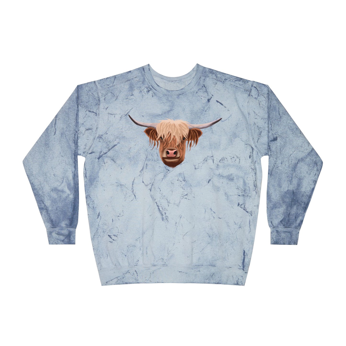 Highland Cow Color Blast Unisex Crewneck Sweatshirt - Vibrant & Cozy Apparel