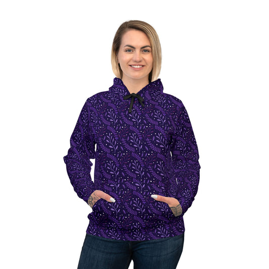 Cosmic Purple Forest 2 Athletic Hoodie by Anndria