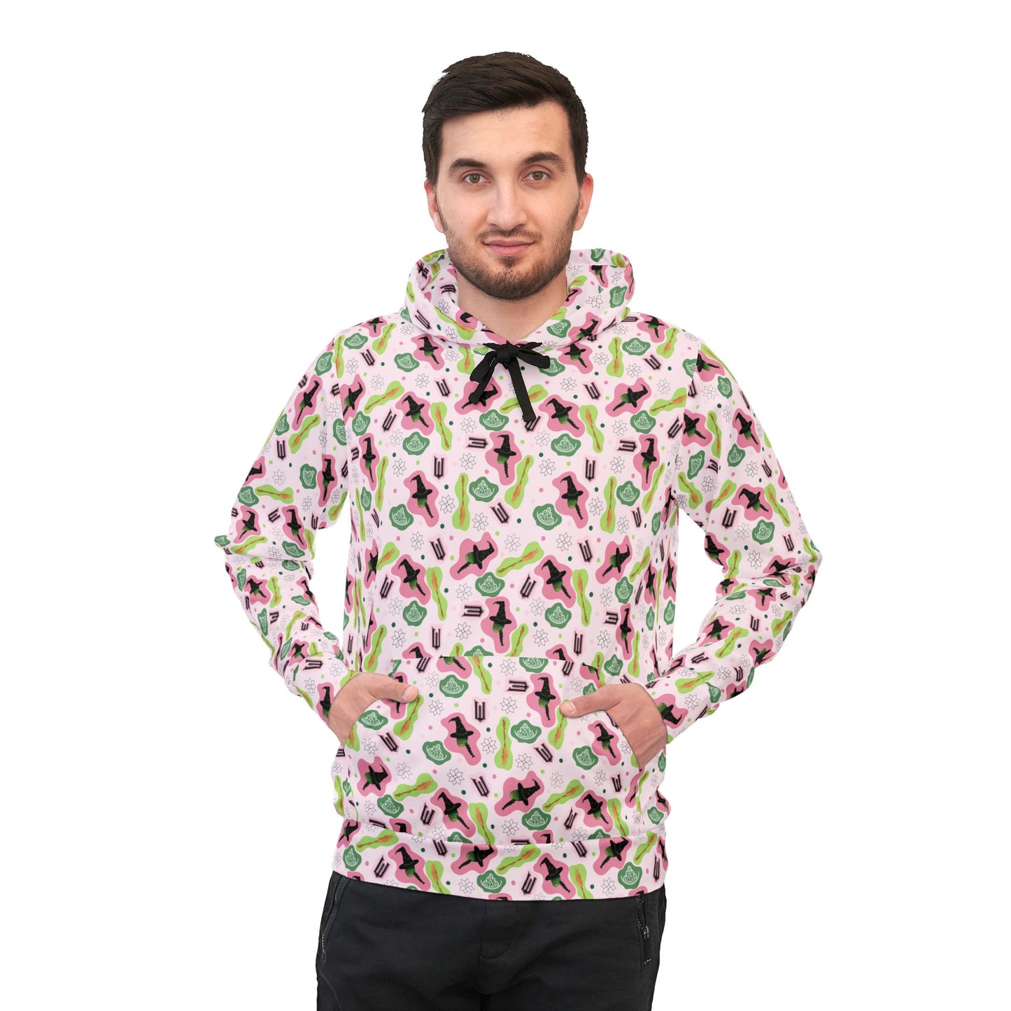 Wicked Athletic Hoodie with Anndria's Themed Pattern - Pink