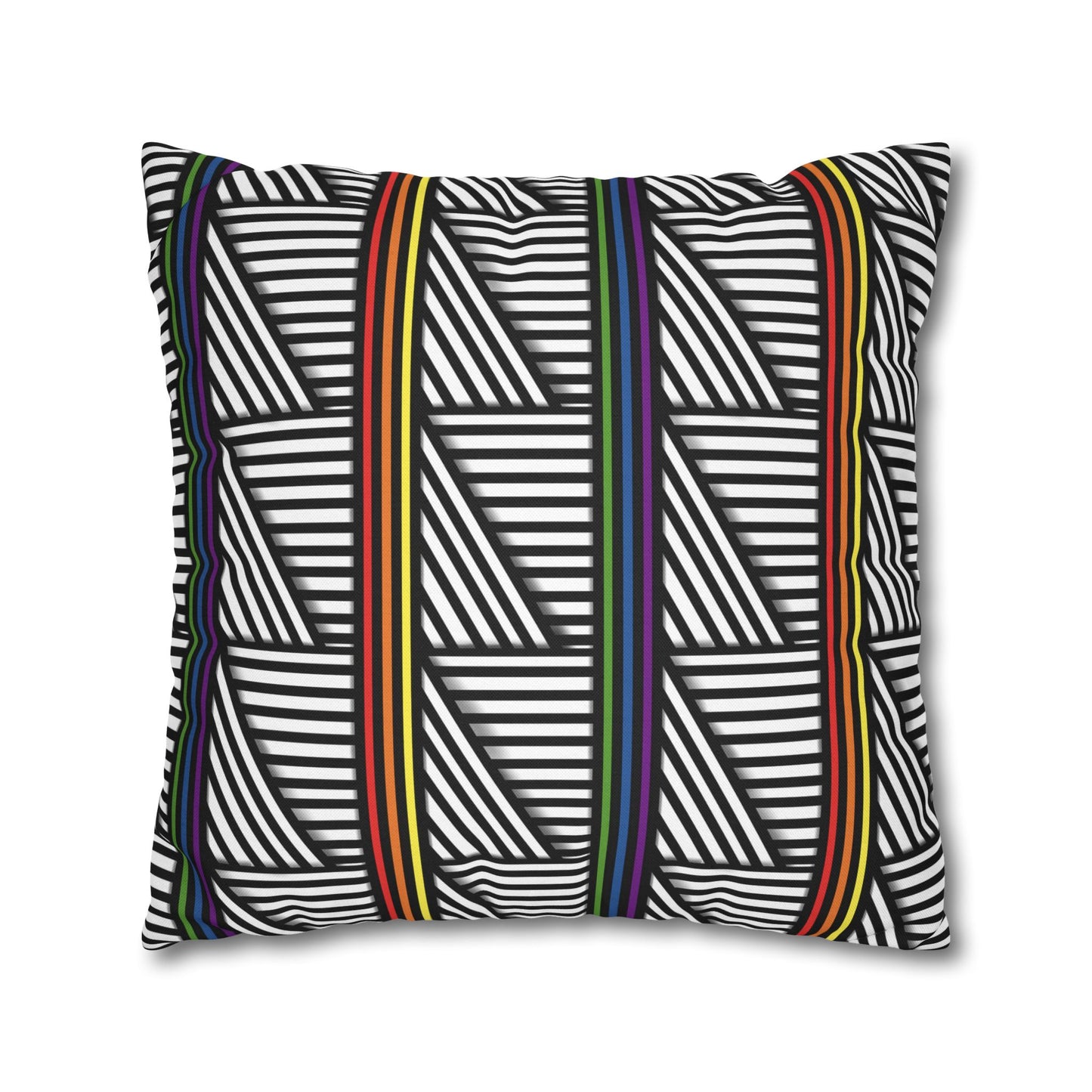 Geometric Striped Pride Pillowcase - Modern Home Décor, Stylish Accent for Living Room