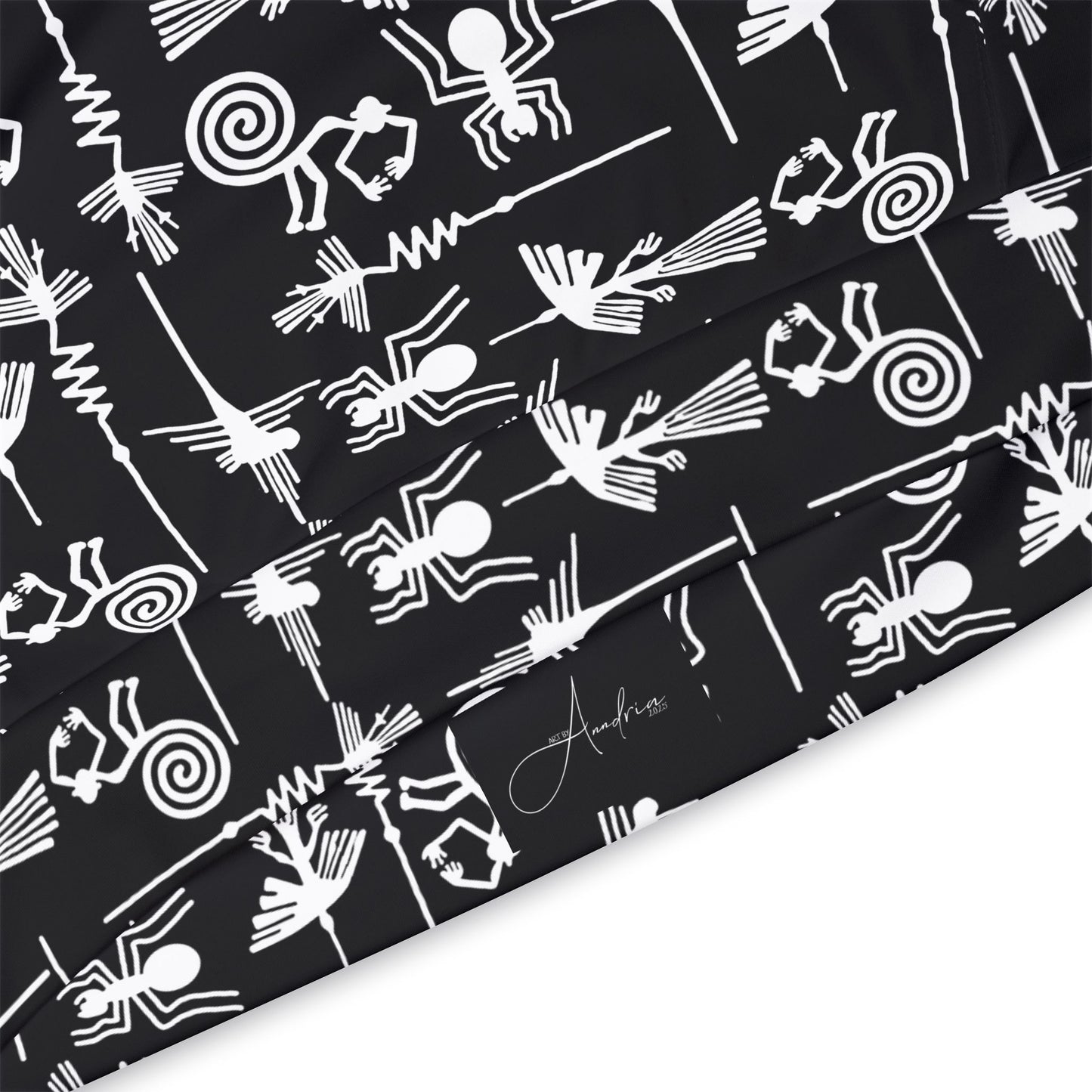 Nazca Lines Geoglyphs Peru Design Hoodie - Black