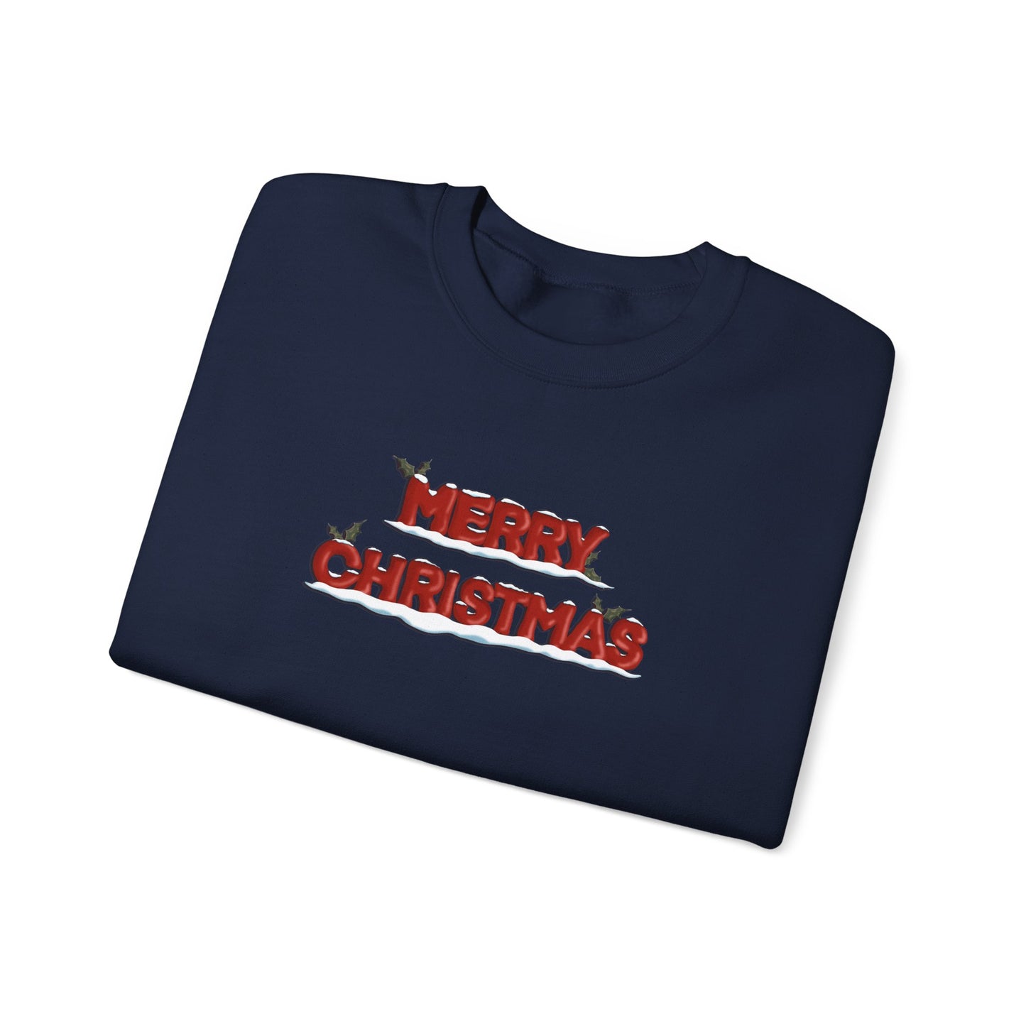 Merry Christmas with Snow and Holly - Unisex Sweatshirt