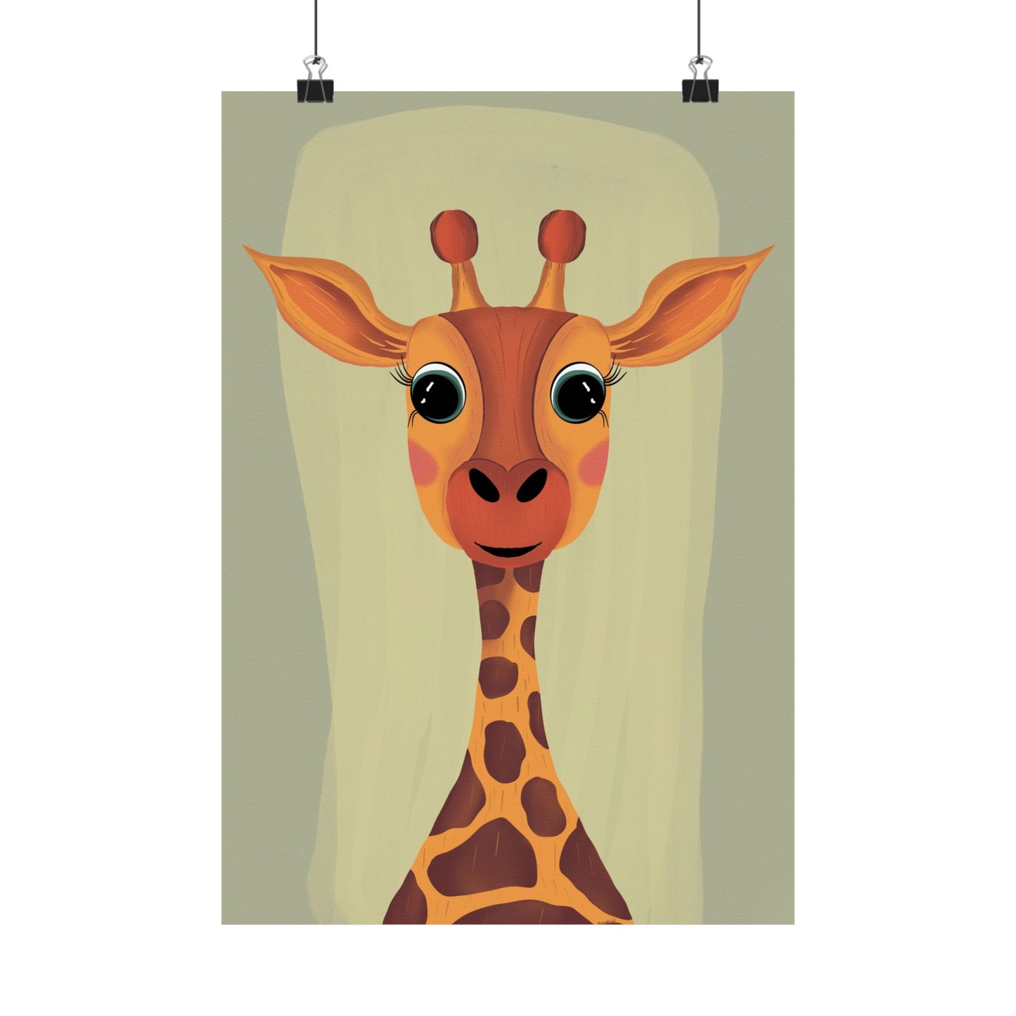 Vertical Poster, Giraffe Art Print, Matte Finish Wall Decor, Anndria Design, Giraffe Lover Gift, Nature Theme Decoration