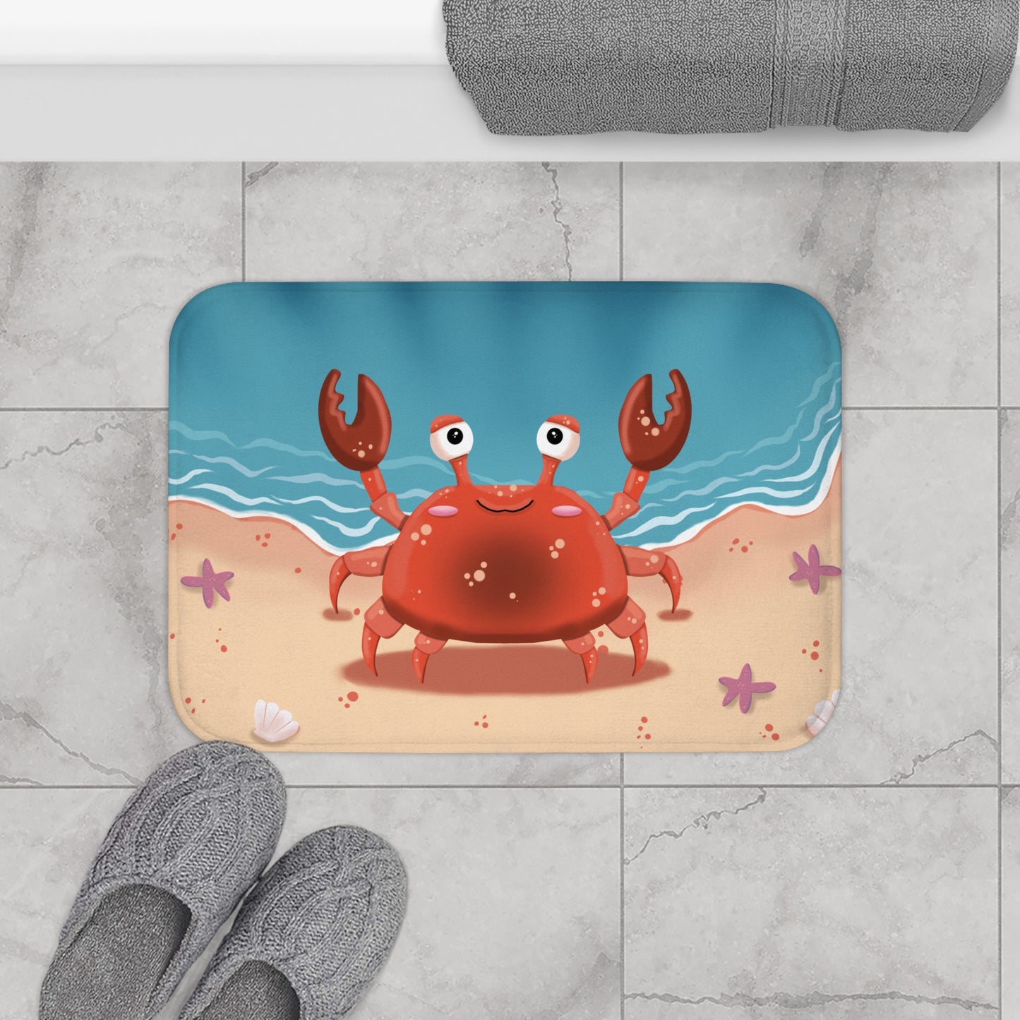 Bath Mat - Beachside Pincher Crab by Anndria