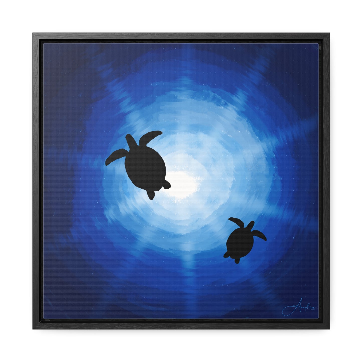 Canvas Wraps, Rays of Sun and Sea Turtles, Hand Drawn by Anndria