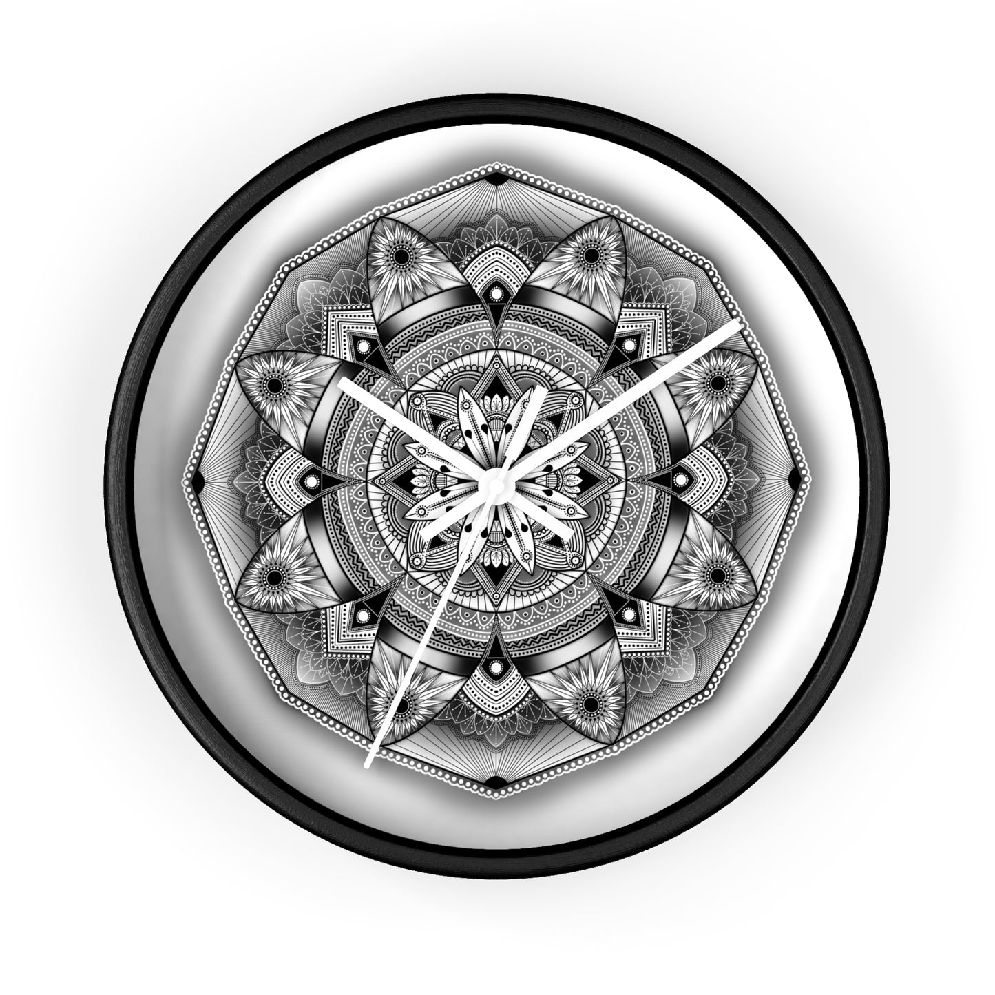 Mandala Wall Clock, Black and White Boho Home Decor, Unique Mandala Artwork, Modern Wall Clock, Mandala Design Decor, Mandala Clock