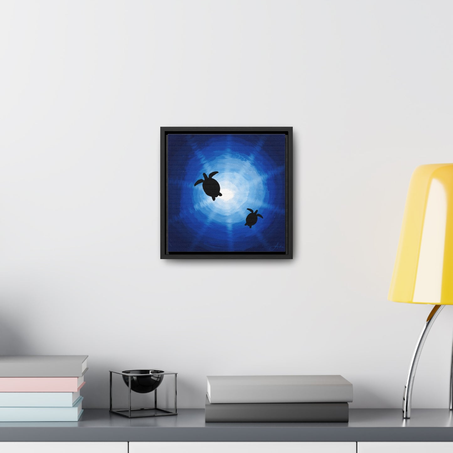 Canvas Wraps, Rays of Sun and Sea Turtles, Hand Drawn by Anndria