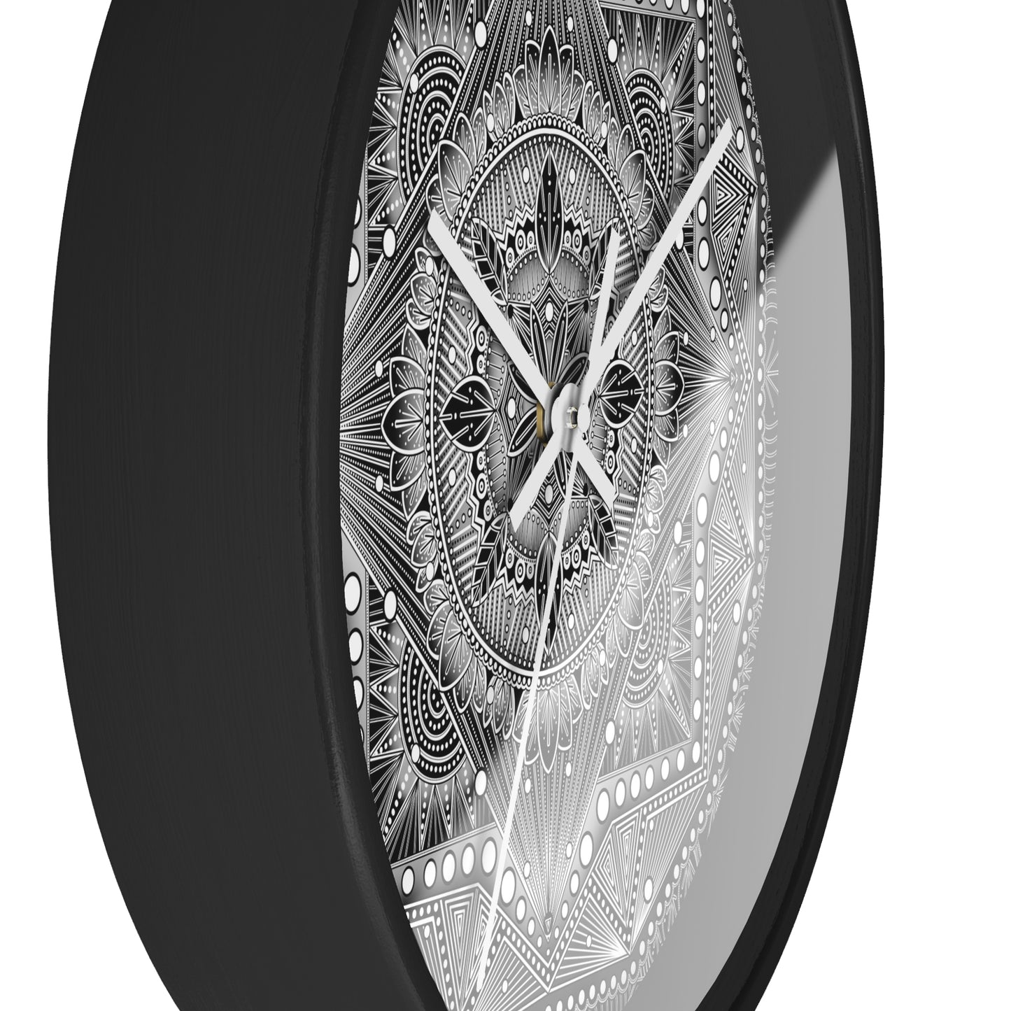 Mandala Wall Clock, Black and White Boho Home Decor, Unique Mandala Artwork, Modern Wall Clock, Mandala Design Decor, Mandala Clock