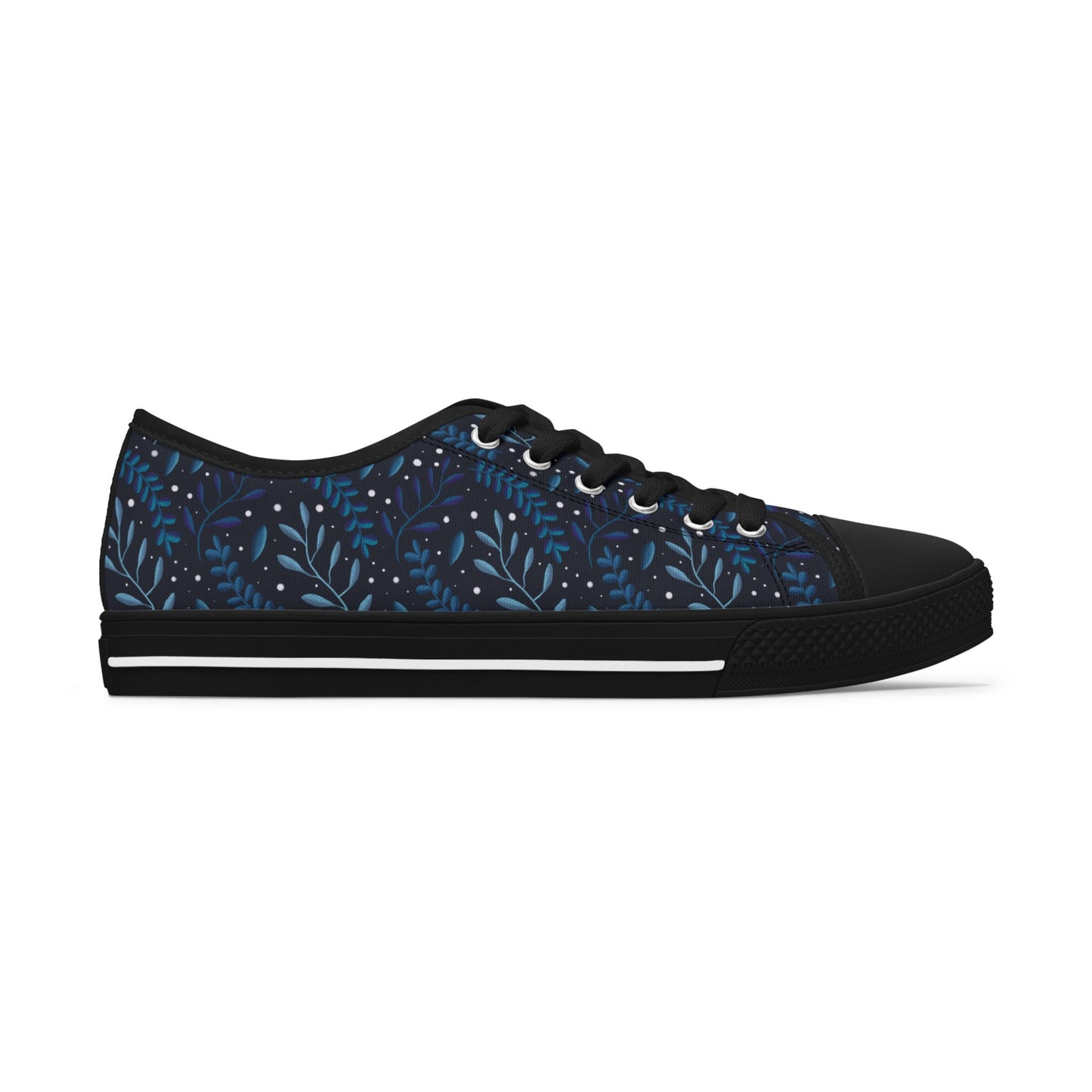 Low Top Sneakers Midnight Blue Forest Design by Anndria