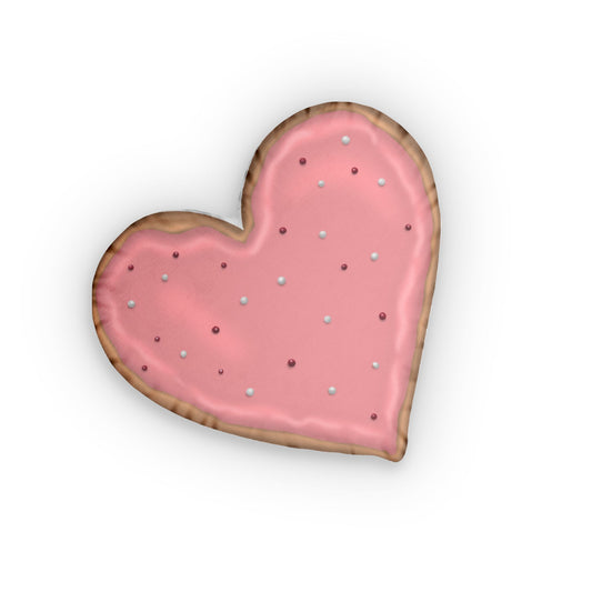 Heart Shaped Pillow - Hand Drawn Sugar Cookie Design by Anndria