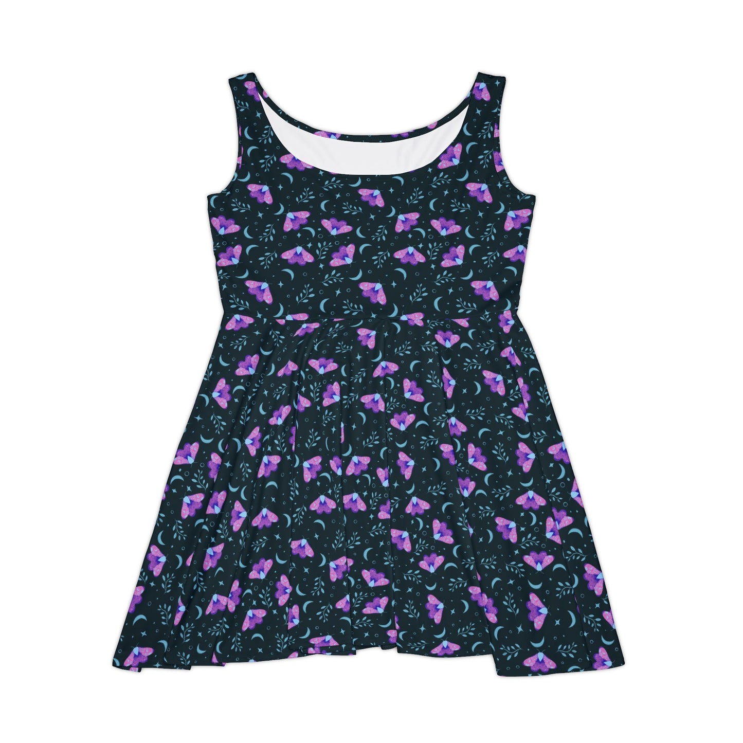 Moth Vibrant Skater Dress - Witchy Aesthetic Design by Anndria