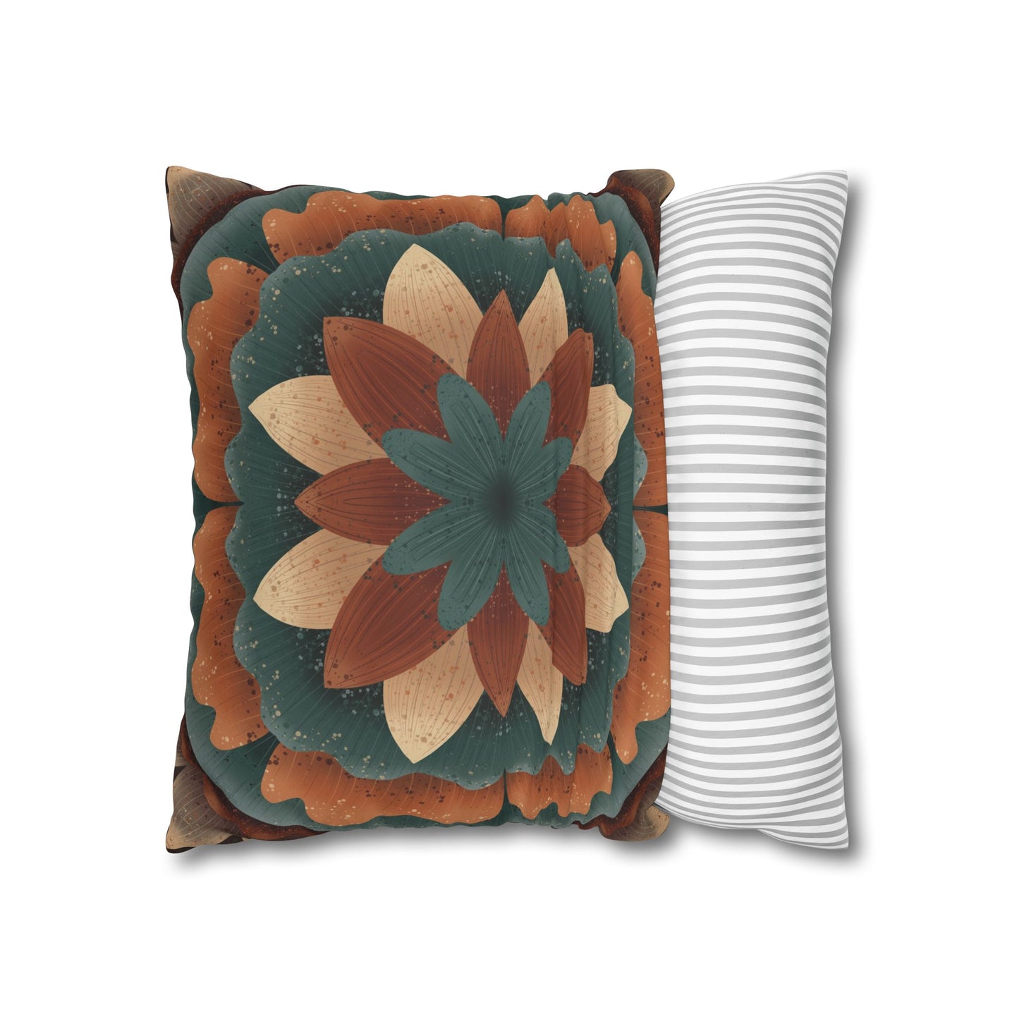 Faux Suede Pillowcase, Harvest Harmony Mandala, Square Pillow Cover, Anndria Fall Vibes, Home Decor, Boho Cushion Case