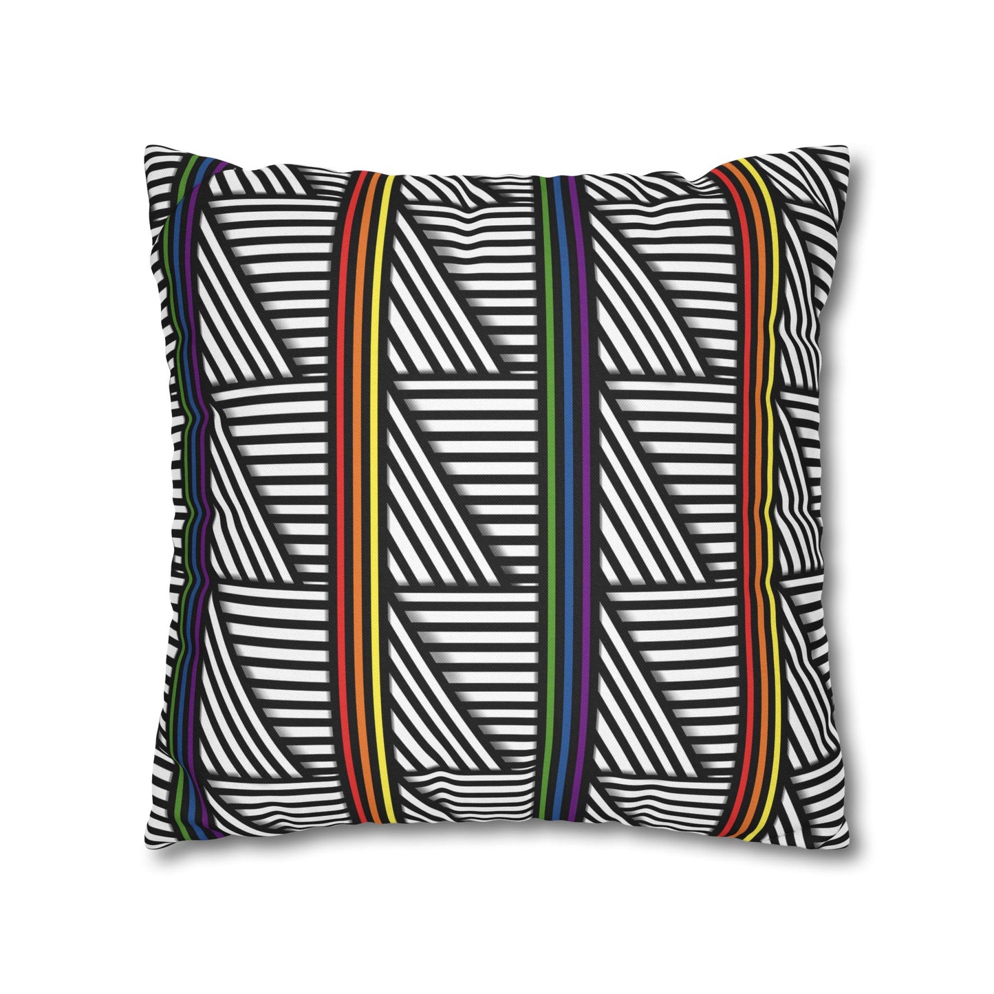 Geometric Striped Pride Pillowcase - Modern Home Décor, Stylish Accent for Living Room