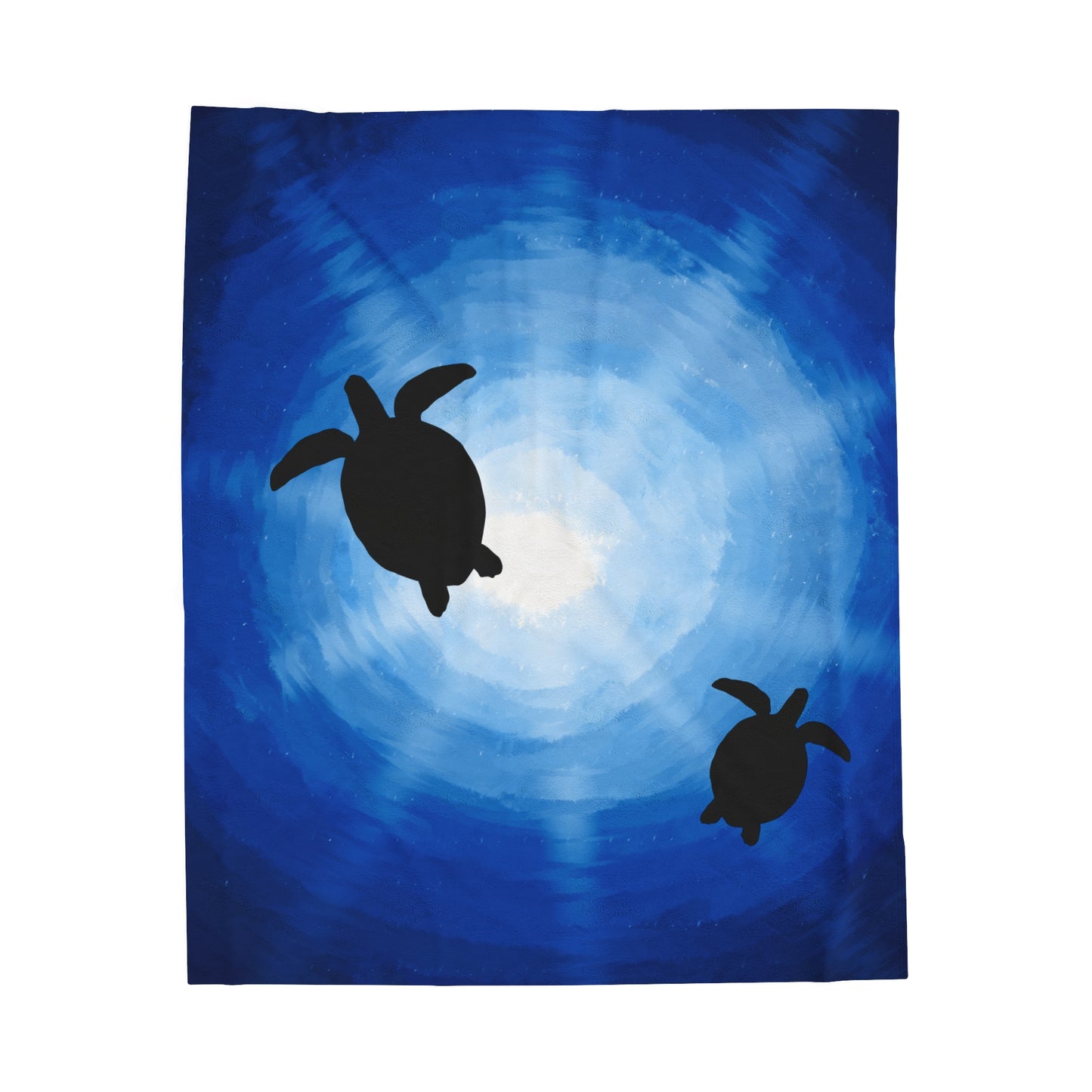 Plush Blanket - Sea Turtles Swimming Through Sun Rays Drawn by Anndria