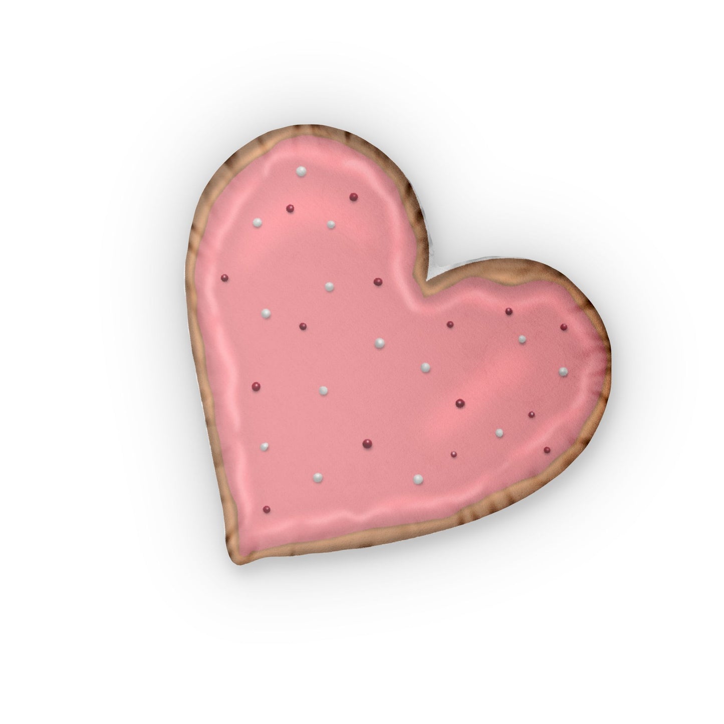 Heart Shaped Pillow - Hand Drawn Sugar Cookie Design by Anndria