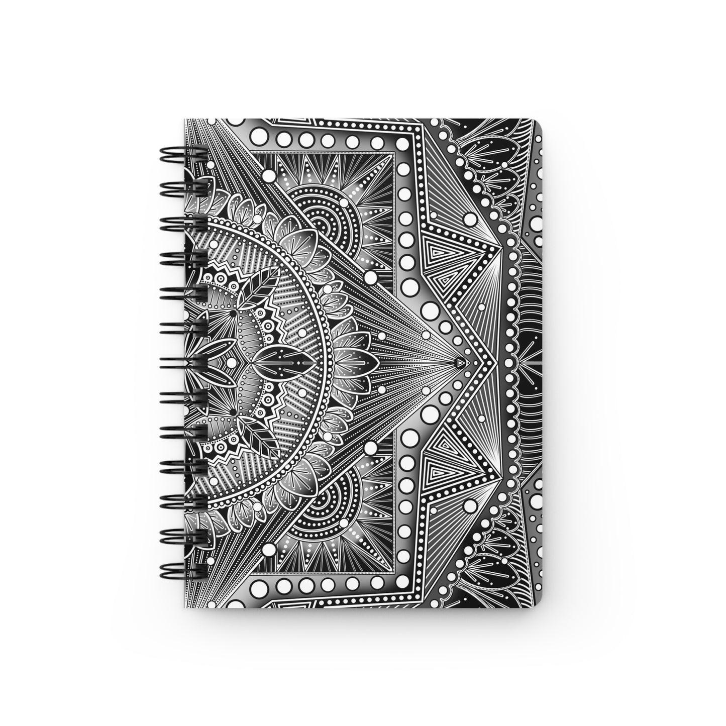 Mandala Art Journal, Meditation Notebook, Sketchbook, Coloring Diary, Black and White Design by Anndria