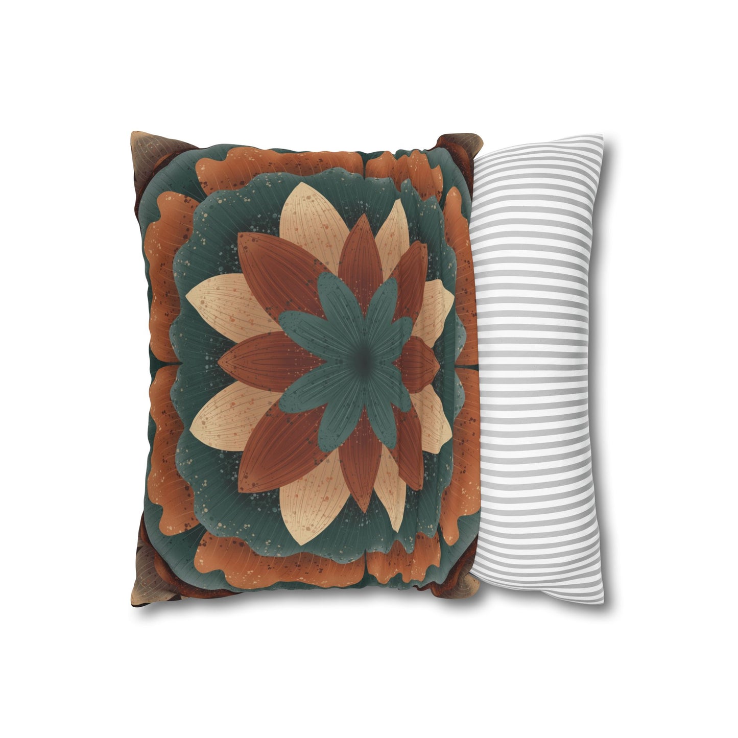 Faux Suede Pillowcase, Harvest Harmony Mandala, Square Pillow Cover, Anndria Fall Vibes, Home Decor, Boho Cushion Case